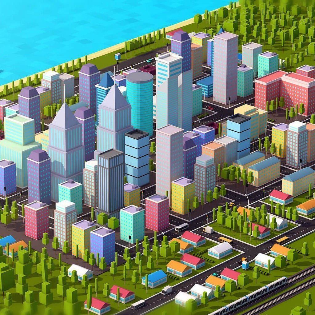 Low poly city 3d model free