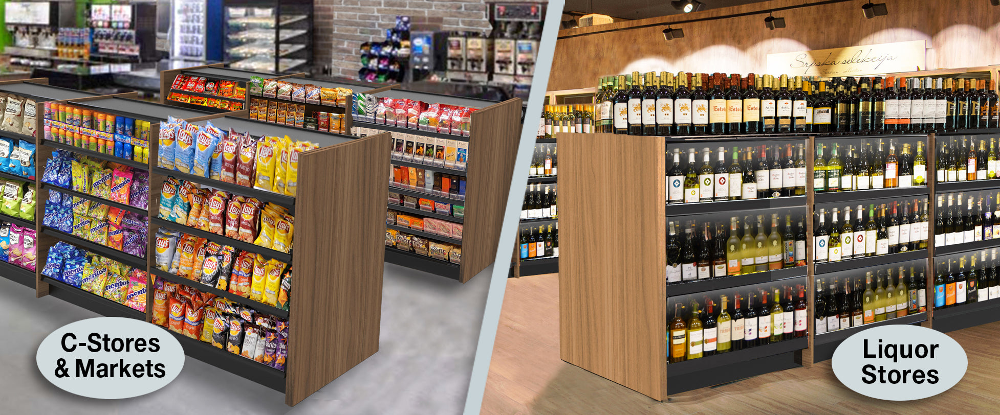 modular convenience store shelving