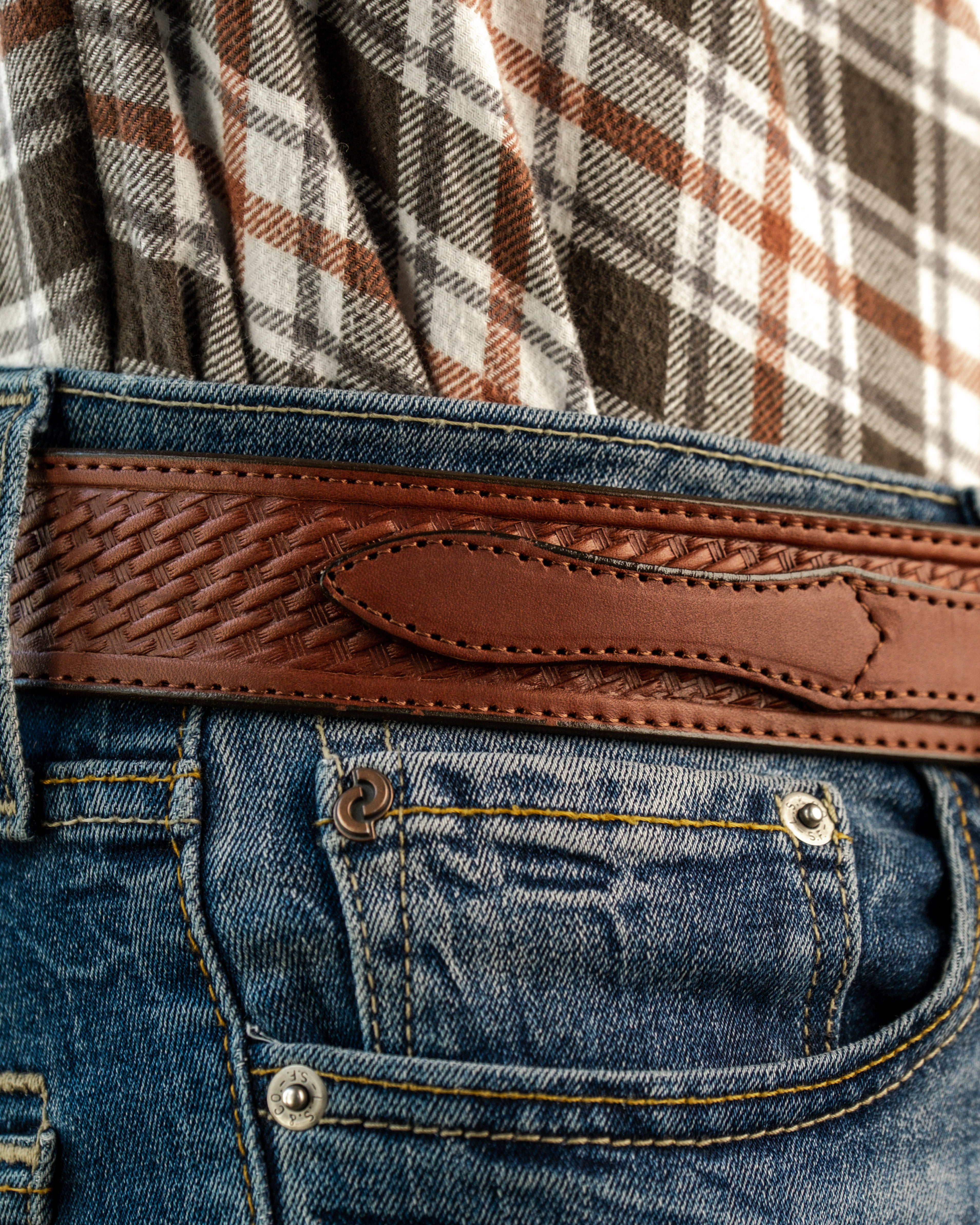 Western Leather Ranger Belt - Made in the USA