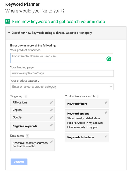 Google Keyword Planner