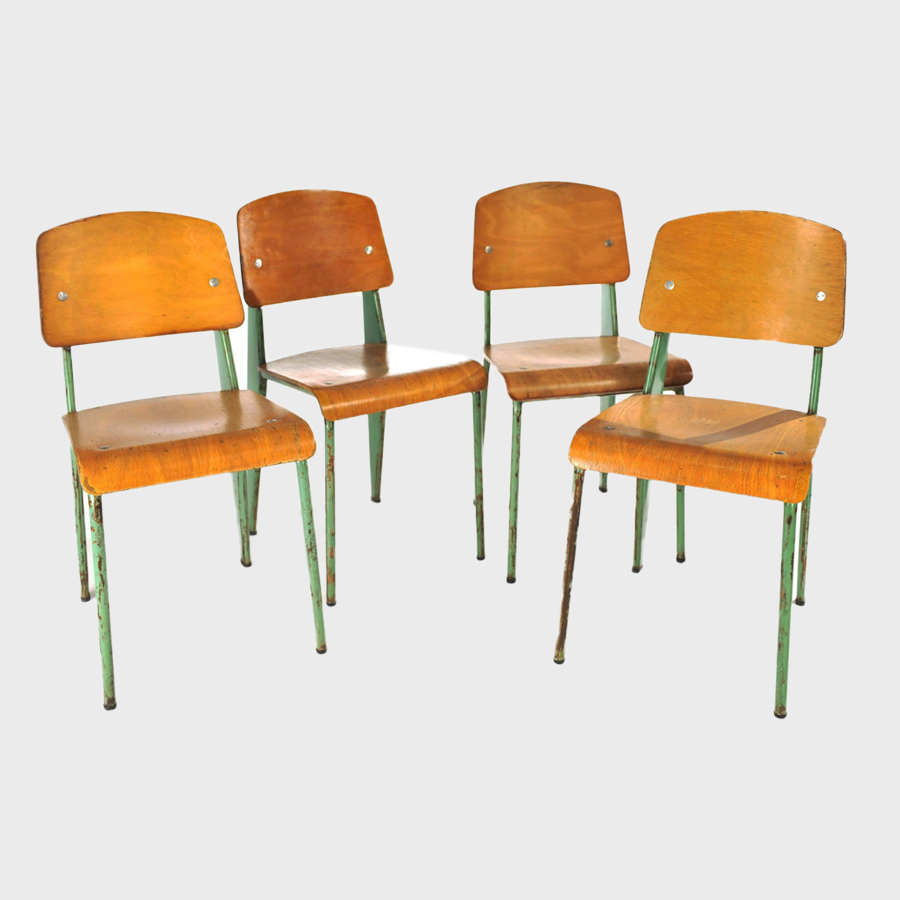 maxfield private collection  jean prouve set of 4 standard chairs