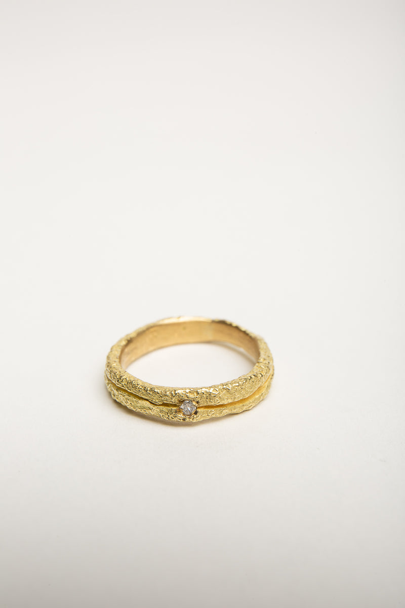 BOAZ KASHI | 18K GOLD DOUBLE BAND DIAMOND RING – MAXFIELD LA