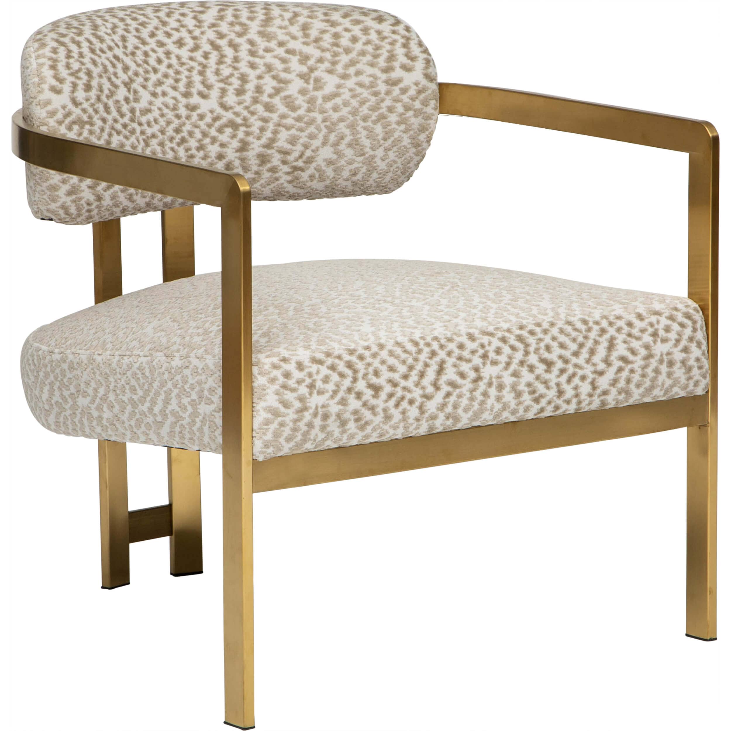 Image of Athena Accent Chair, Cloud Beige/Brushed Gold
