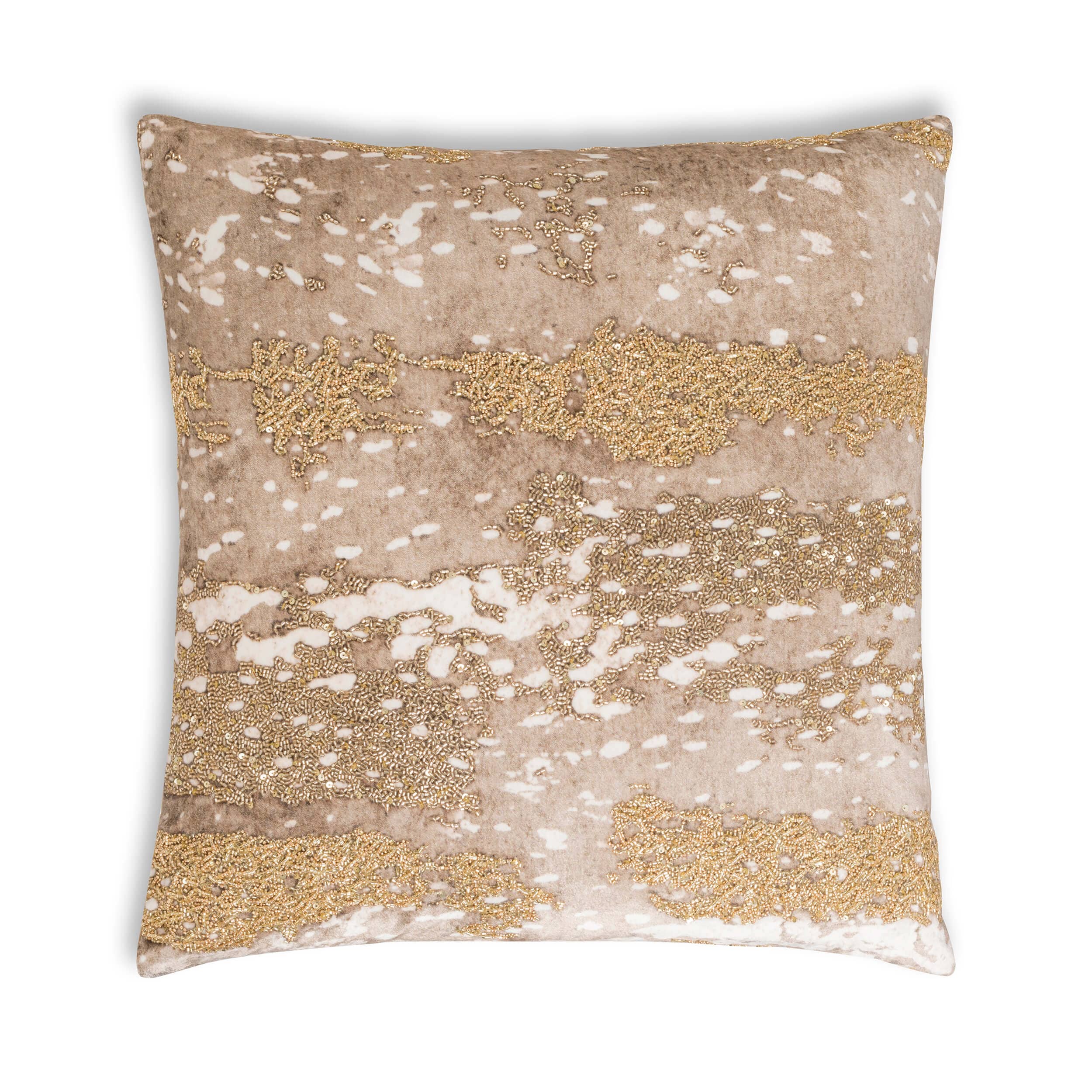 Image of Sayra Pillow, Stone/Gold