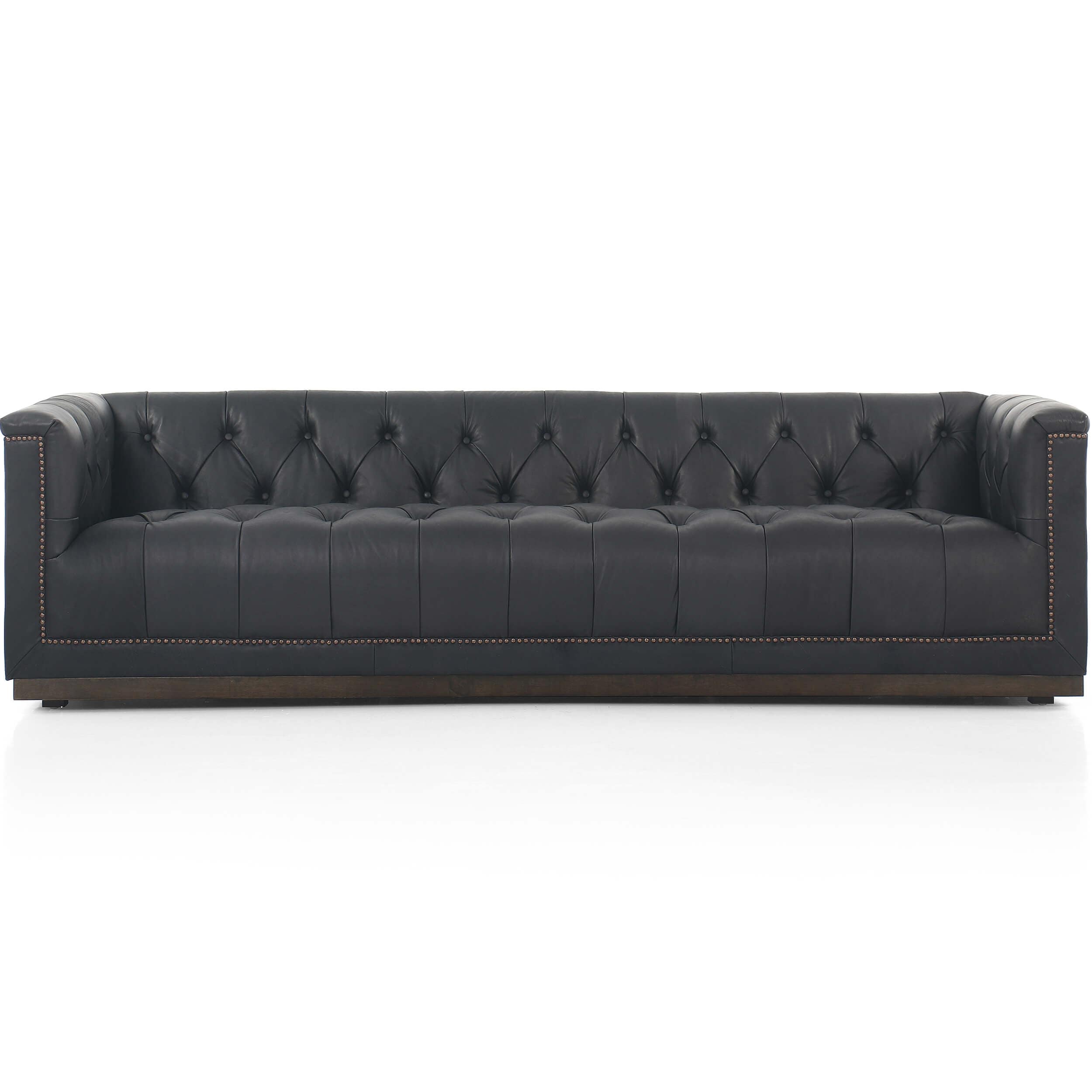 Image of Maxx Leather 95" Sofa, Heirloom Black