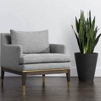 Beckette Lounge Chair, Belfast Heather Grey-Furniture - Chairs-High Fashion Home