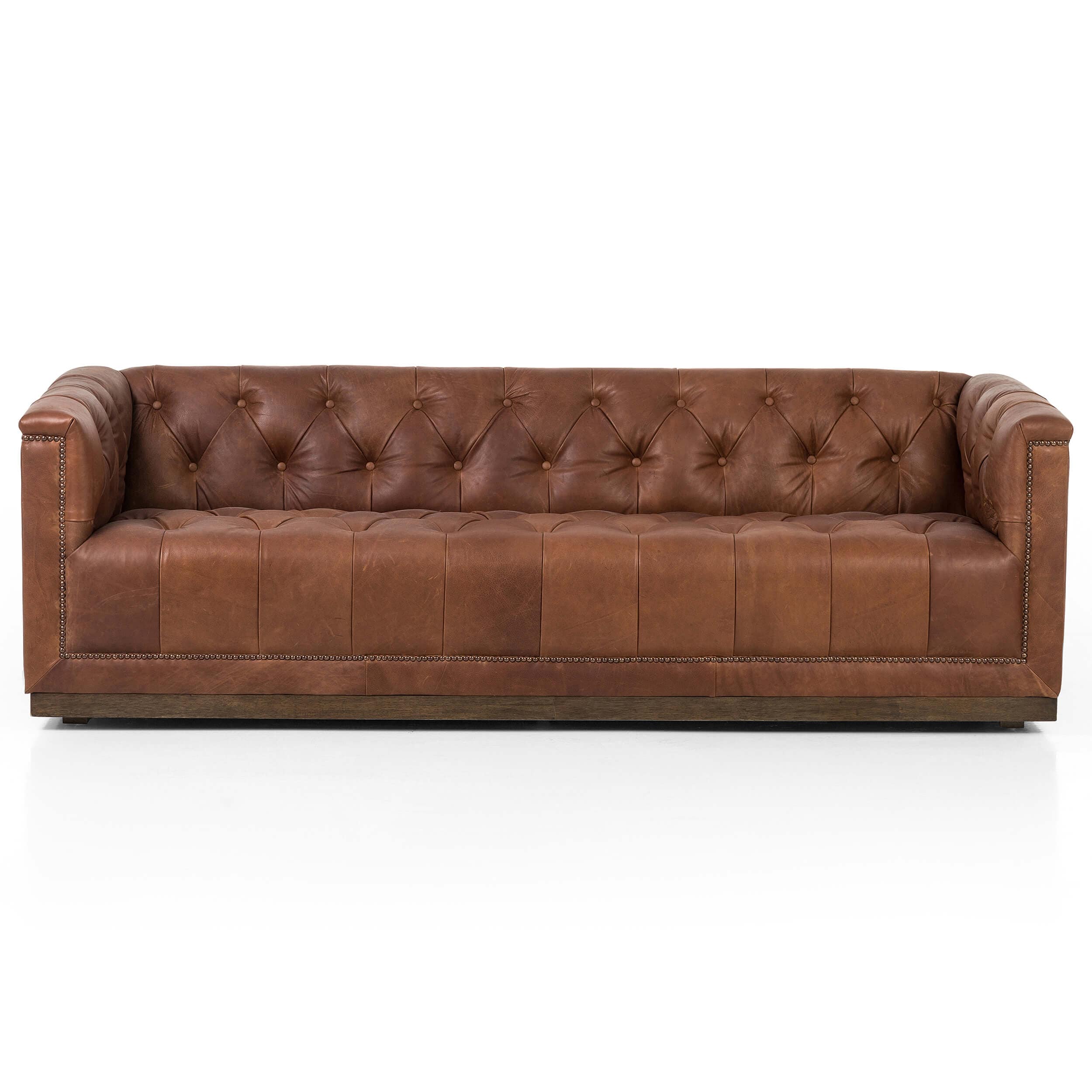 Image of Maxx Leather 86" Sofa, Heirloom Sienna