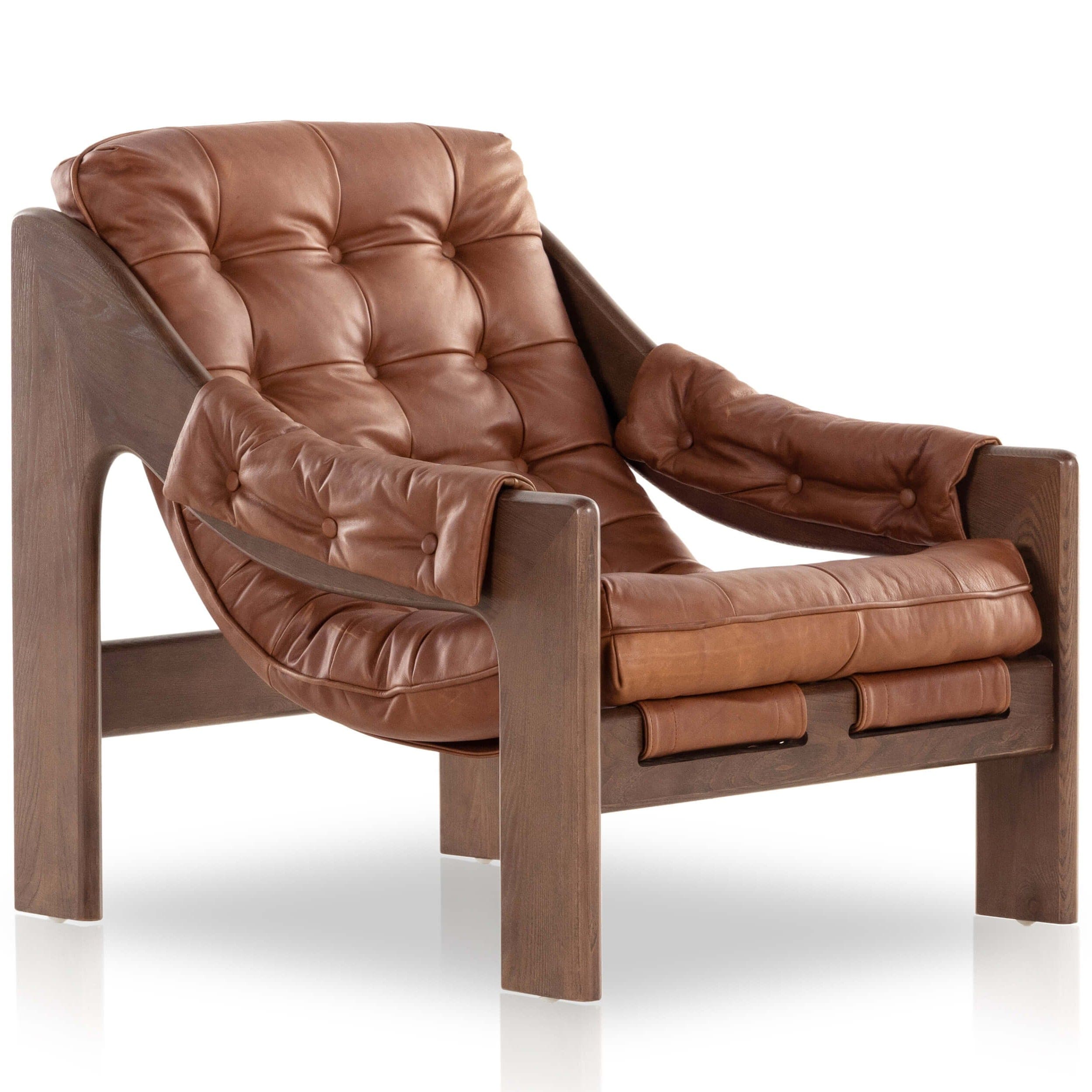 Image of Halston Leather Chair, Heirloom Sienna