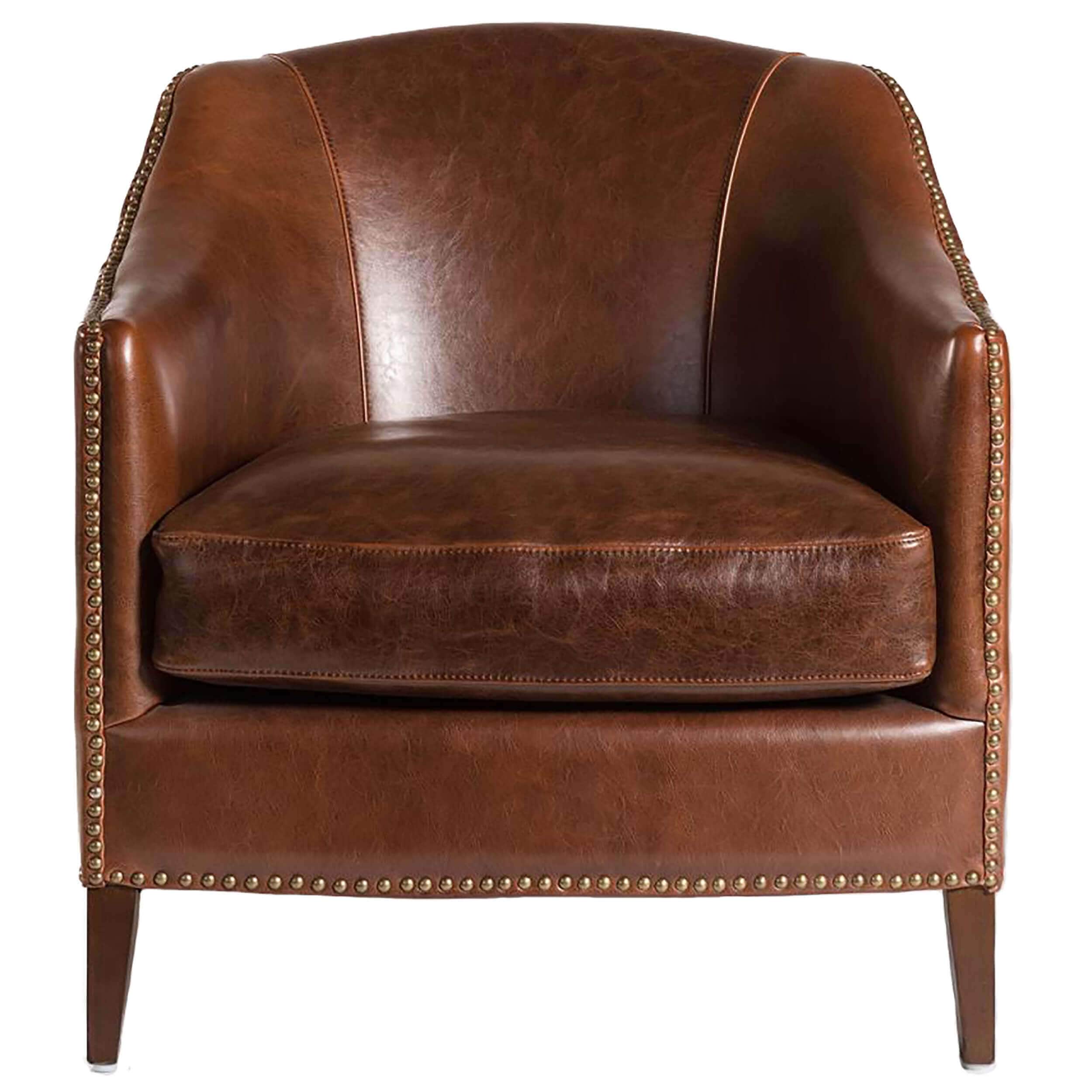 Image of Madison Leather Chair, Antique Saddle