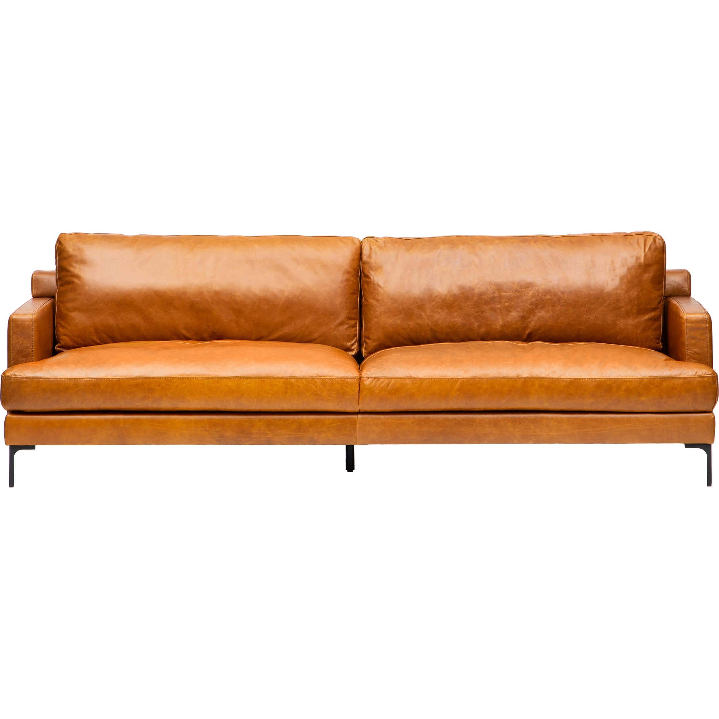 Image of Ansel Leather Sofa, Oil Buffalo Camel