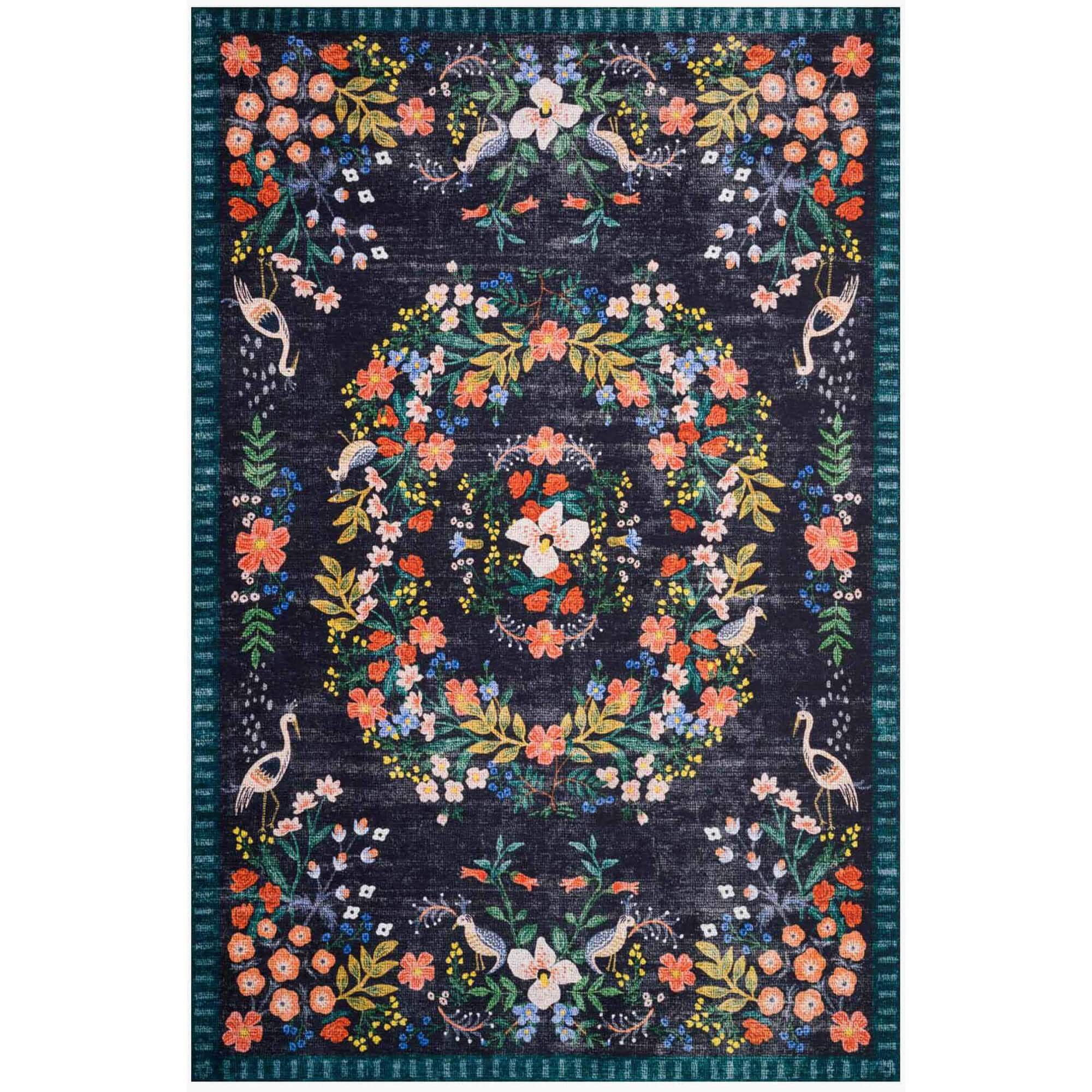 Image of Rifle Paper Co. x Loloi Rug Palais PAL-03, Black/Multi