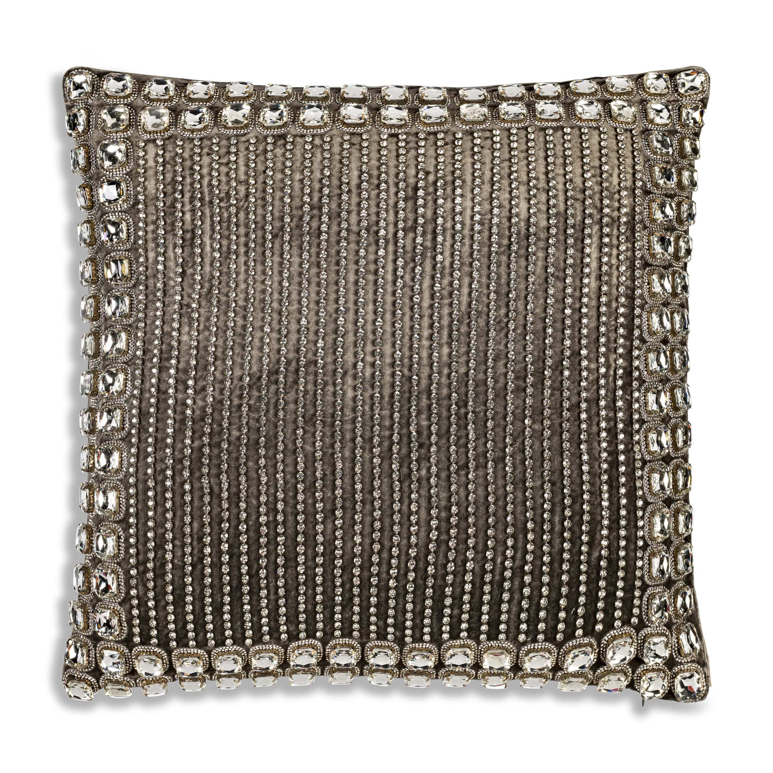 Image of Adriana Bedazzled Crystal Pillow, Silver