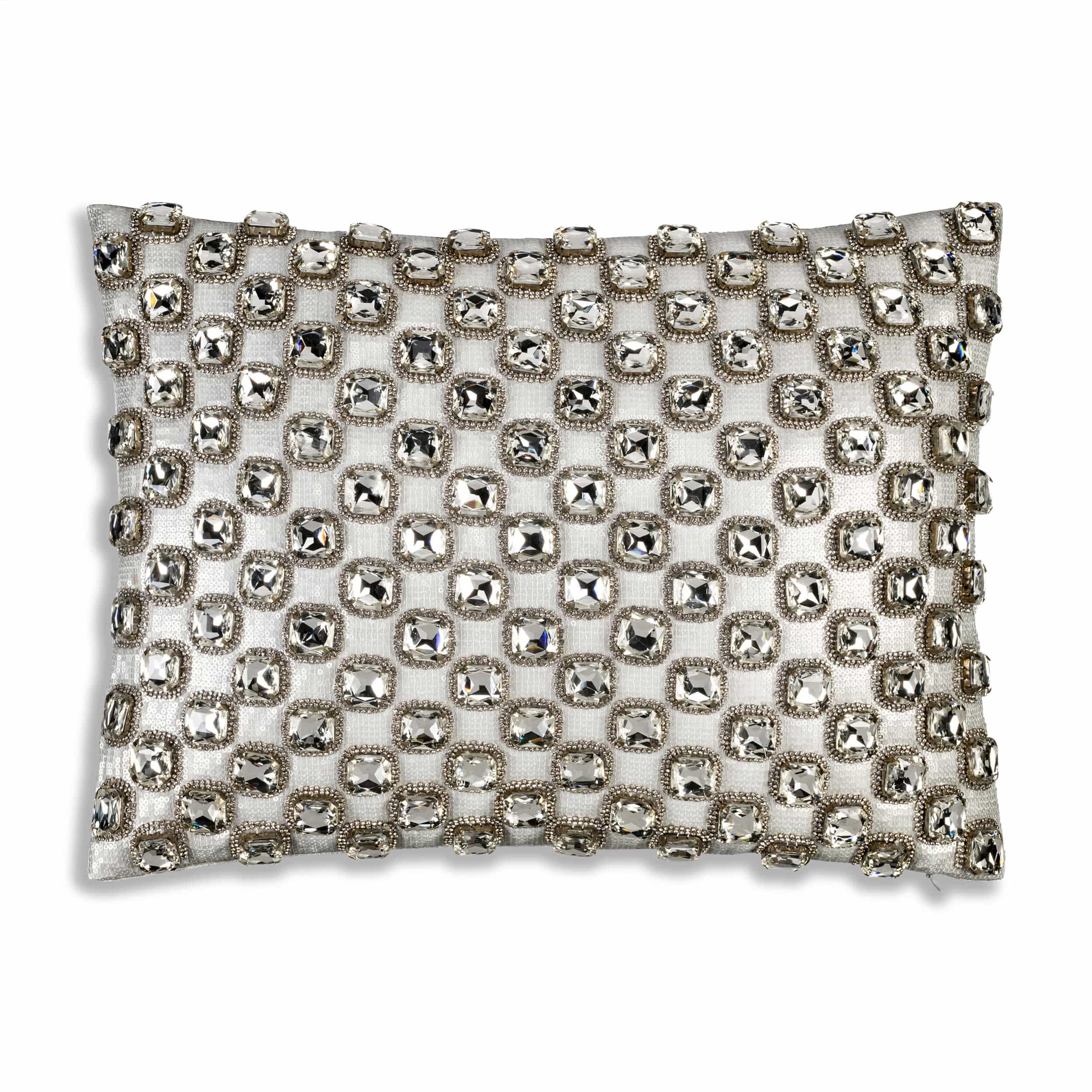Image of Sophie Bedazzled Crystal Lumbar Pillow, Silver