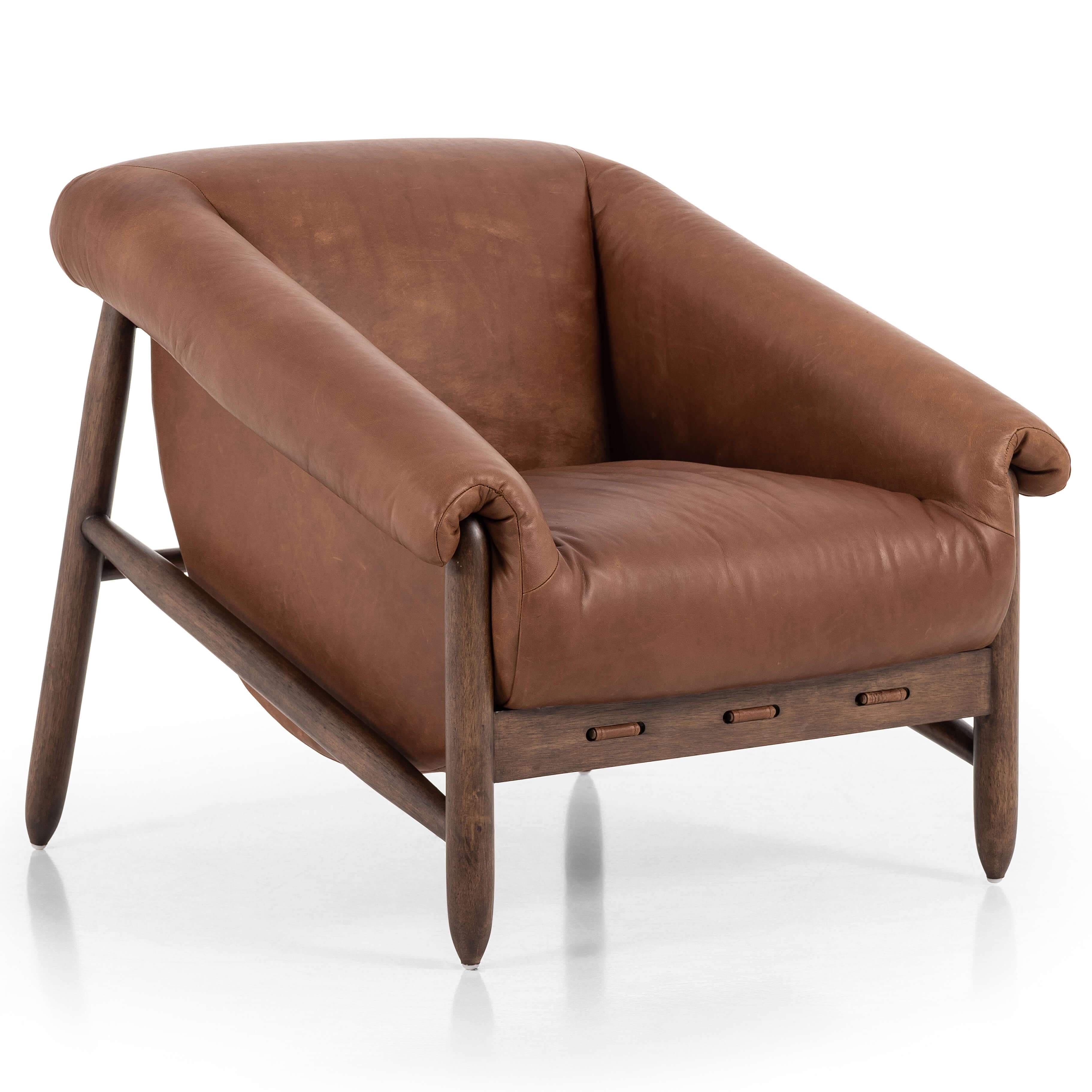 Image of Reggie Leather Chair, Heirloom Sienna