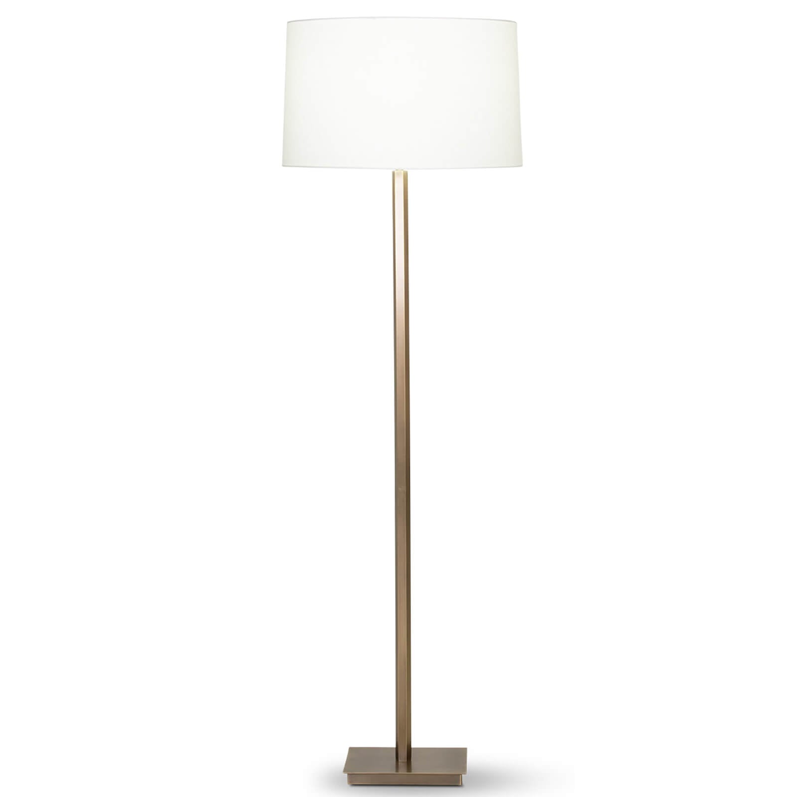 Image of Sydney Floor Lamp, Antique Brass/Off-White Linen Shade