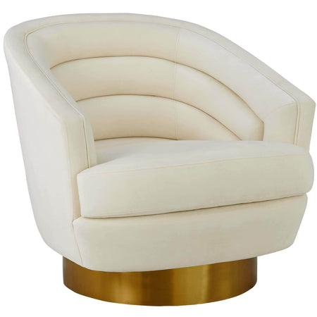 canyon cream velvet swivel chair