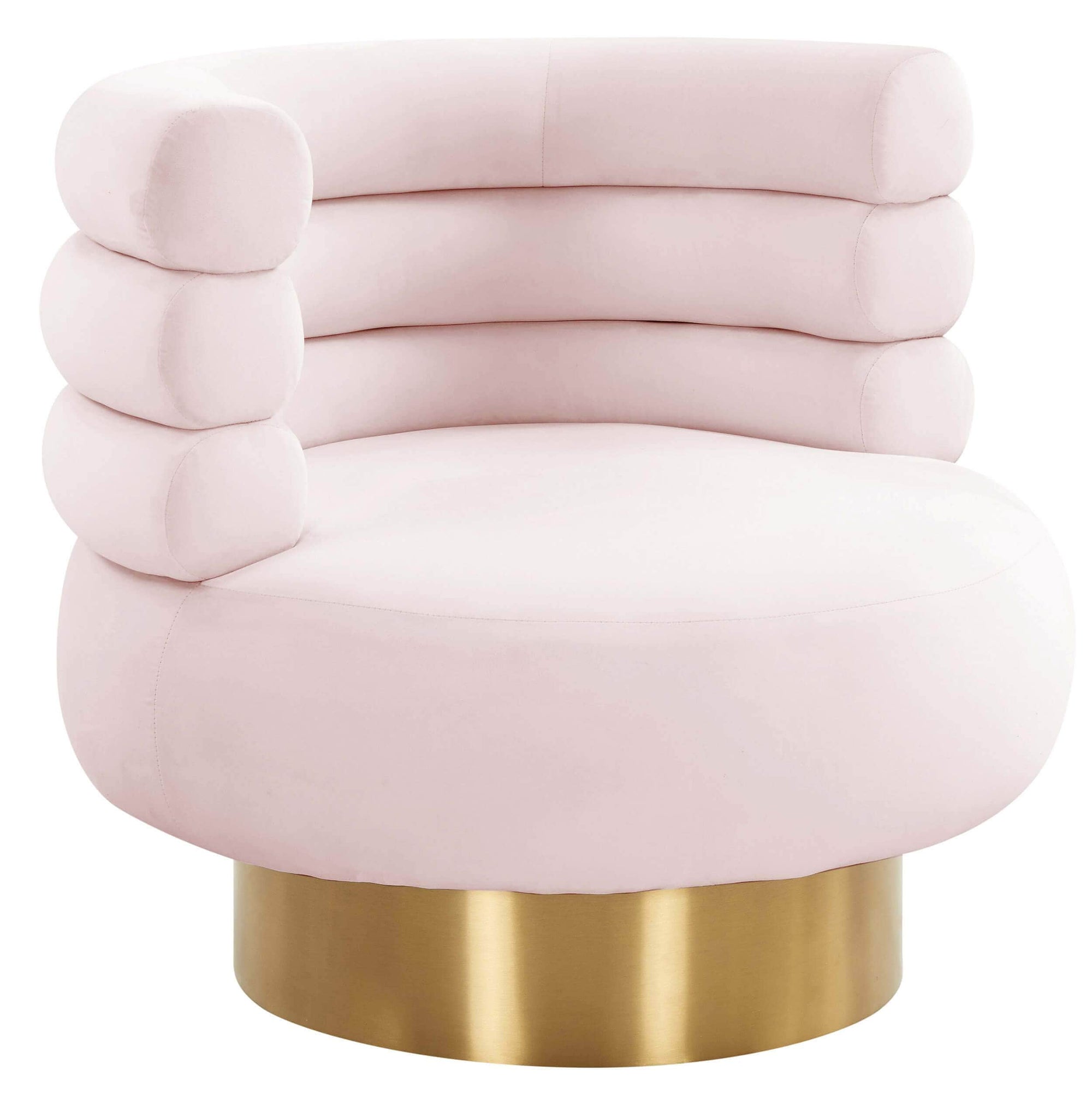 pale pink swivel chair