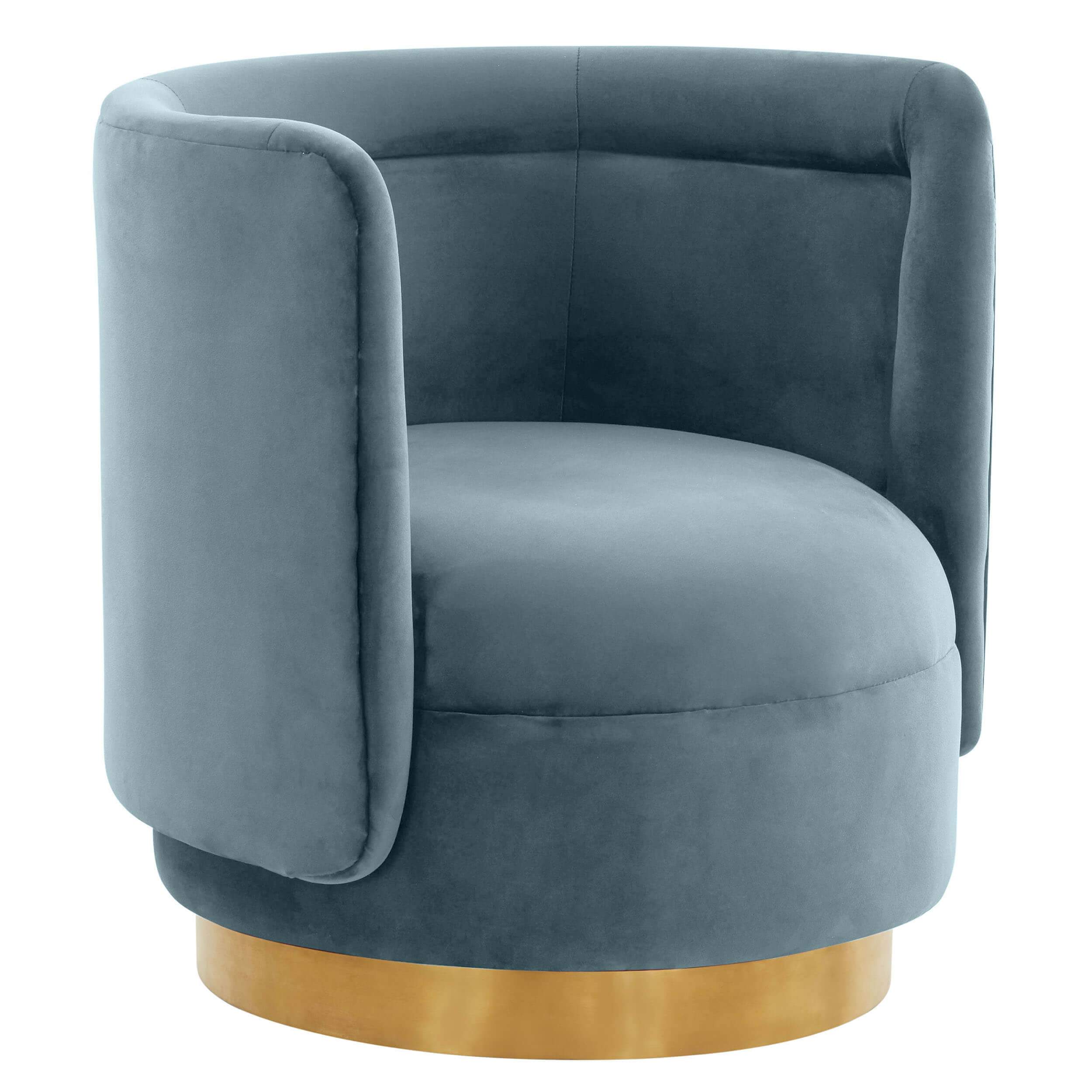 Image of Remy Swivel Chair Velvet, Bluestone