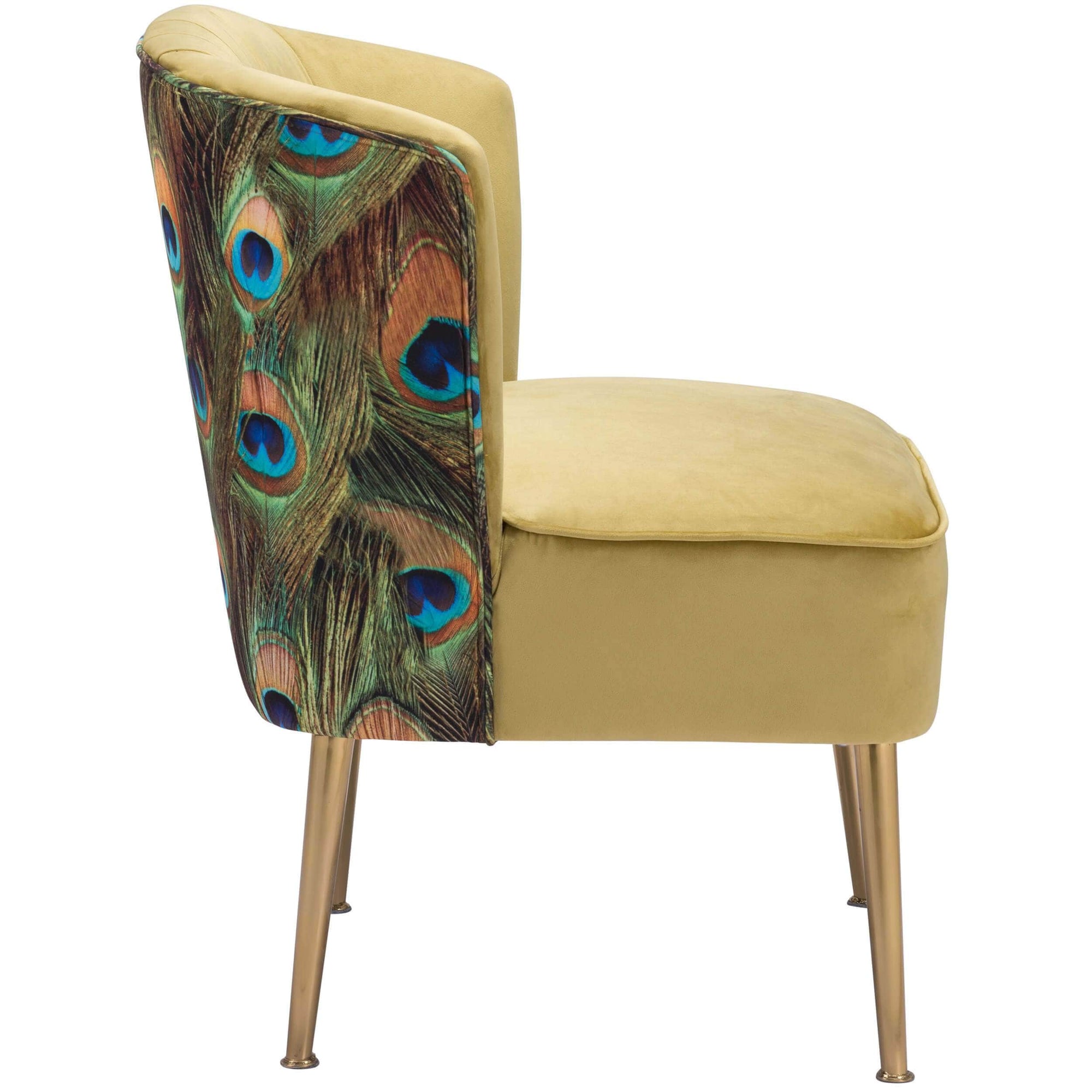 Banyan vrijgesteld gordijn Tabitha Chair Green, Gold/Peacock – High Fashion Home