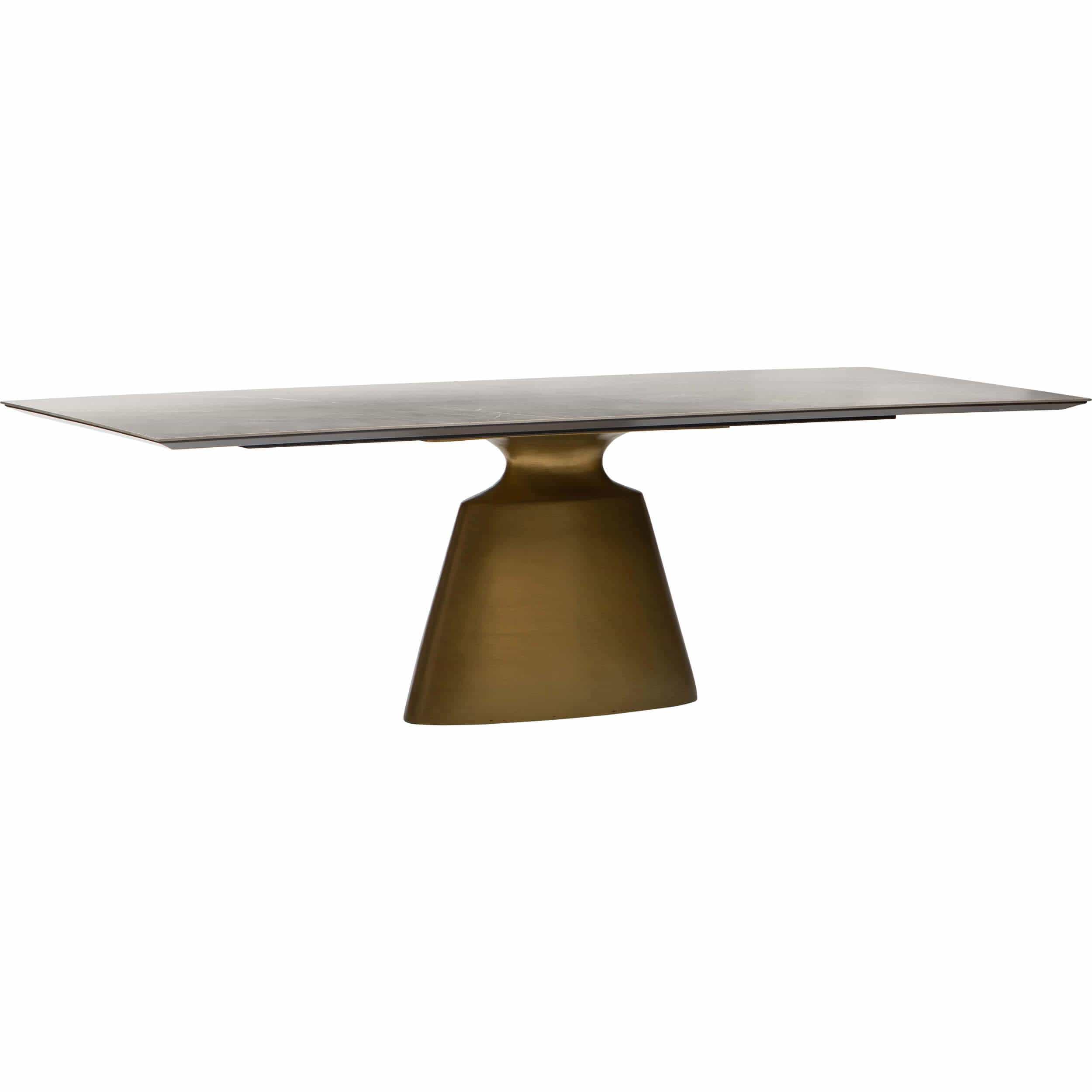 Image of Taji Rectangular Dining Table, Gray/Gold Base