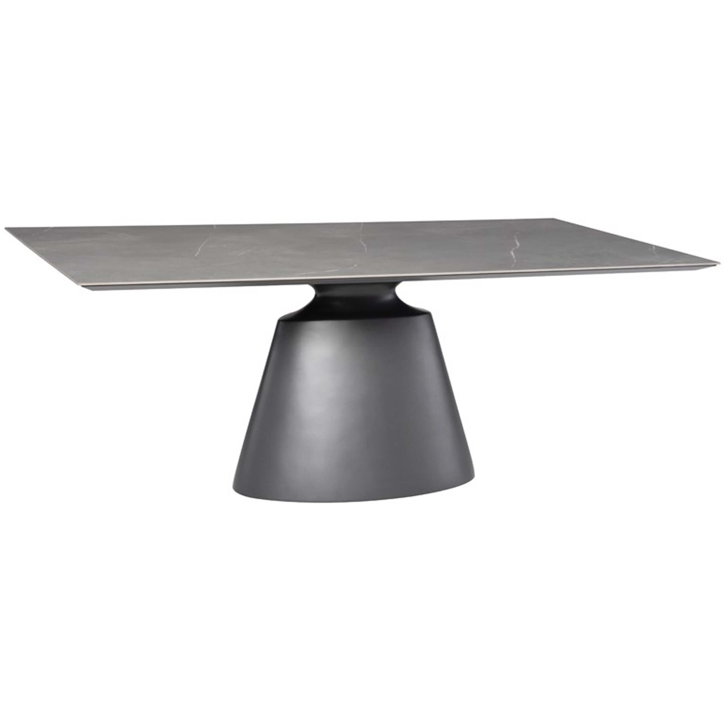 Image of Taji Rectangular Dining Table, Grey Ceramic/Titanium Base