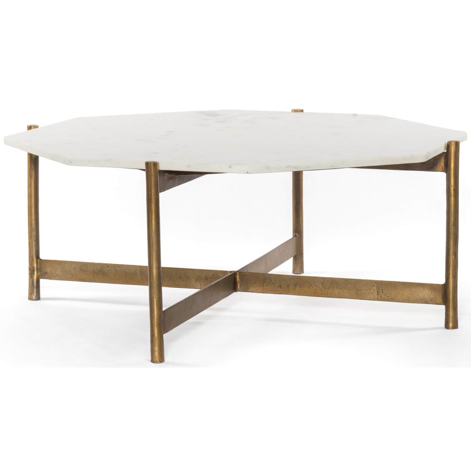 Adair Coffee Table, Raw Brass by Four Hands