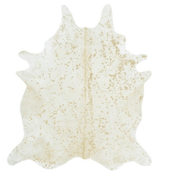 Devore Metallic Cowhide Ivory Matte Gold High Fashion Home