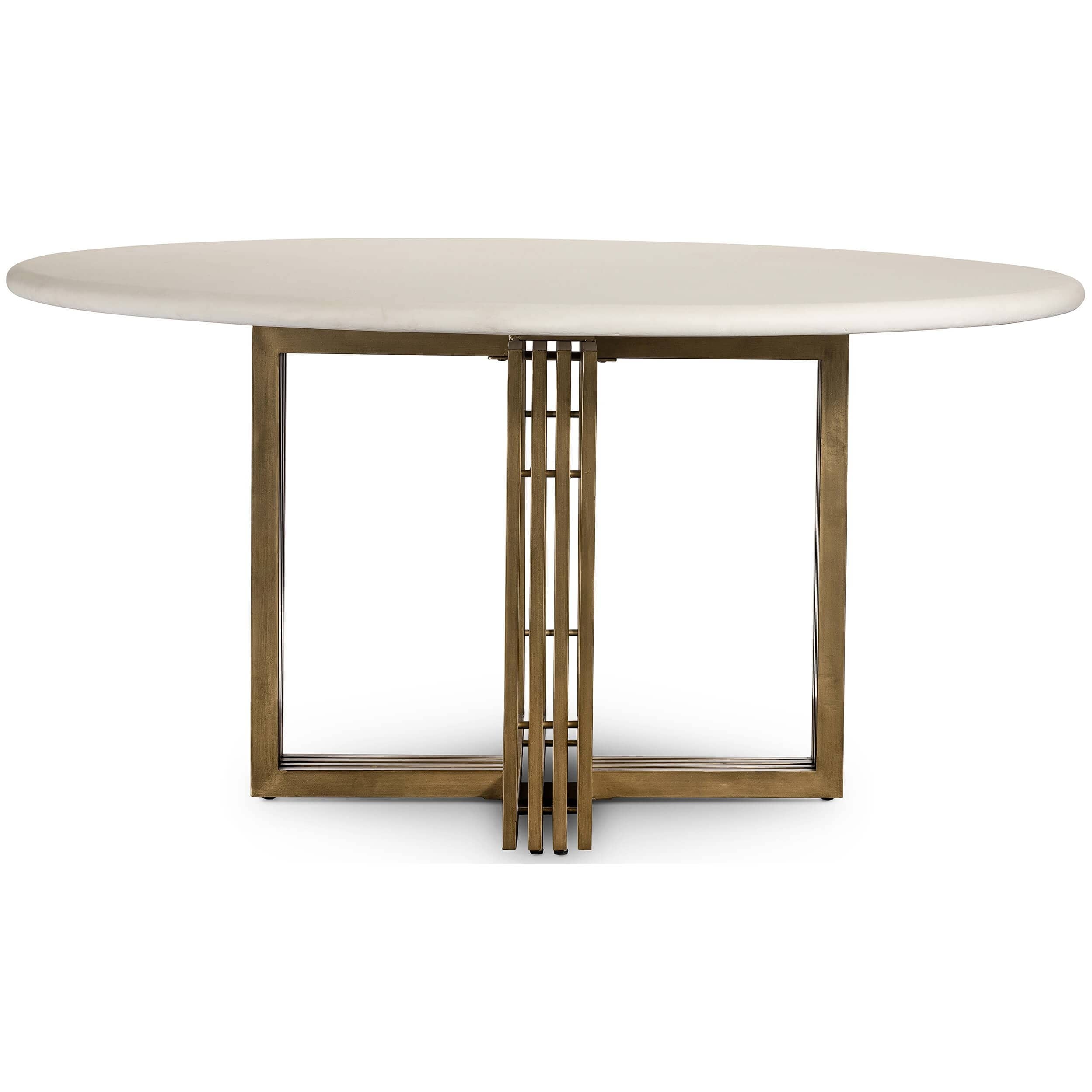 Image of Mia Round Dining Table, Parchment White