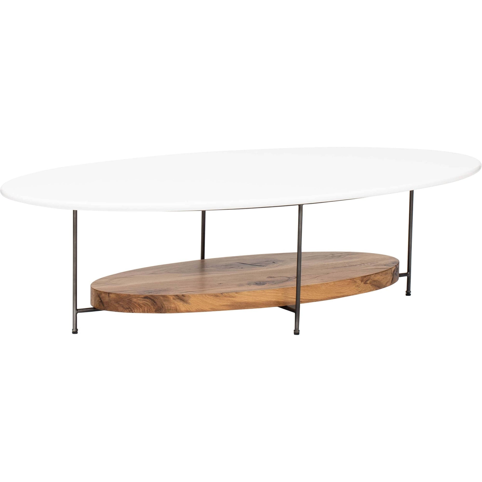 Olivia Oval Coffee Table White High Fashion Home