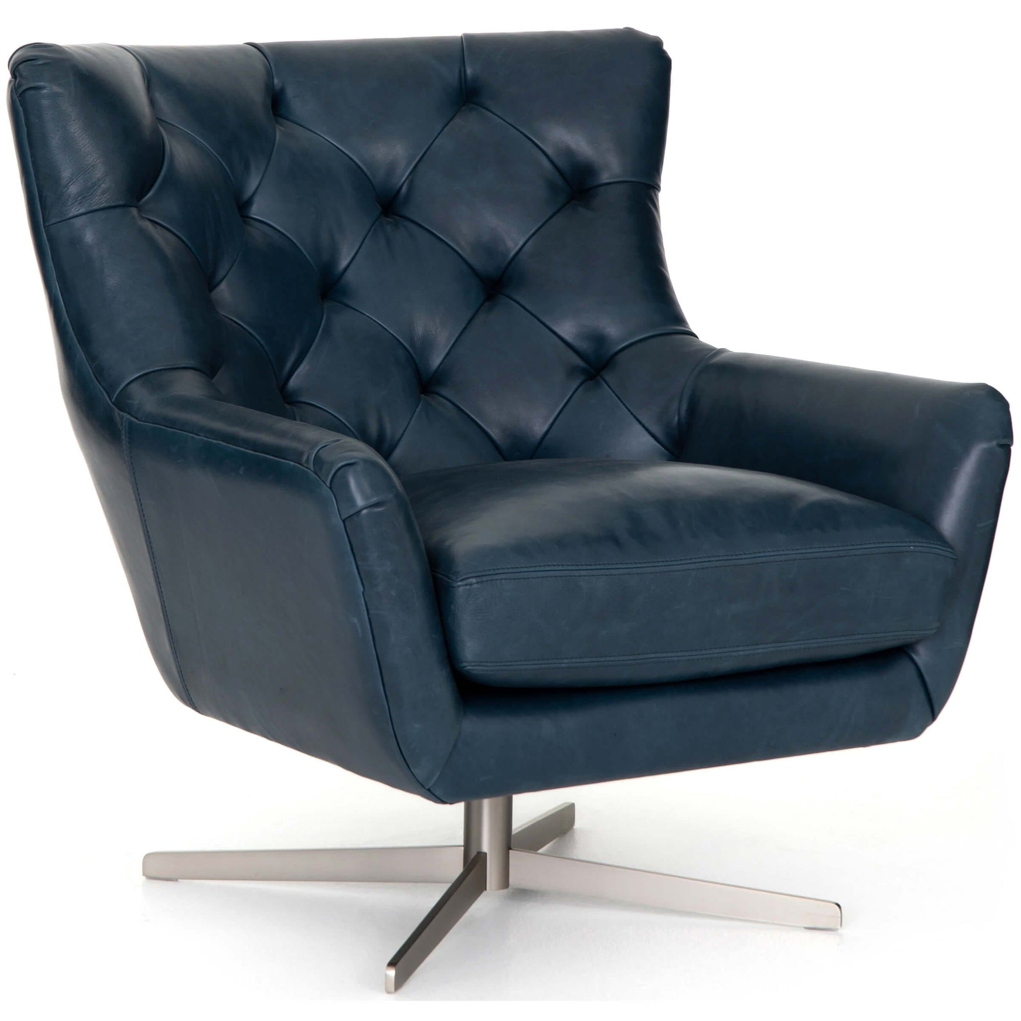 raymond leather swivel chair dakota sapphire – high fashion