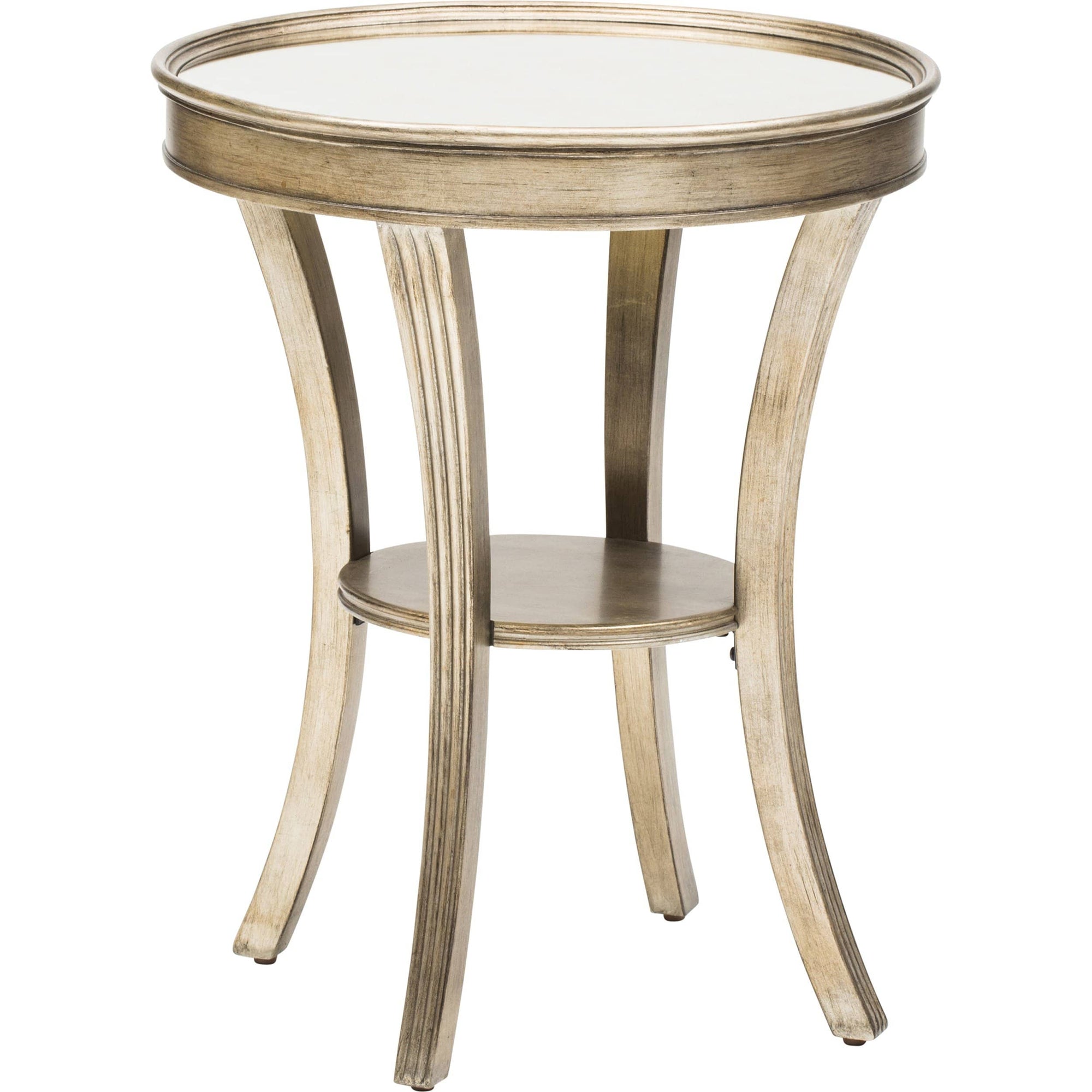 round mirrored end table