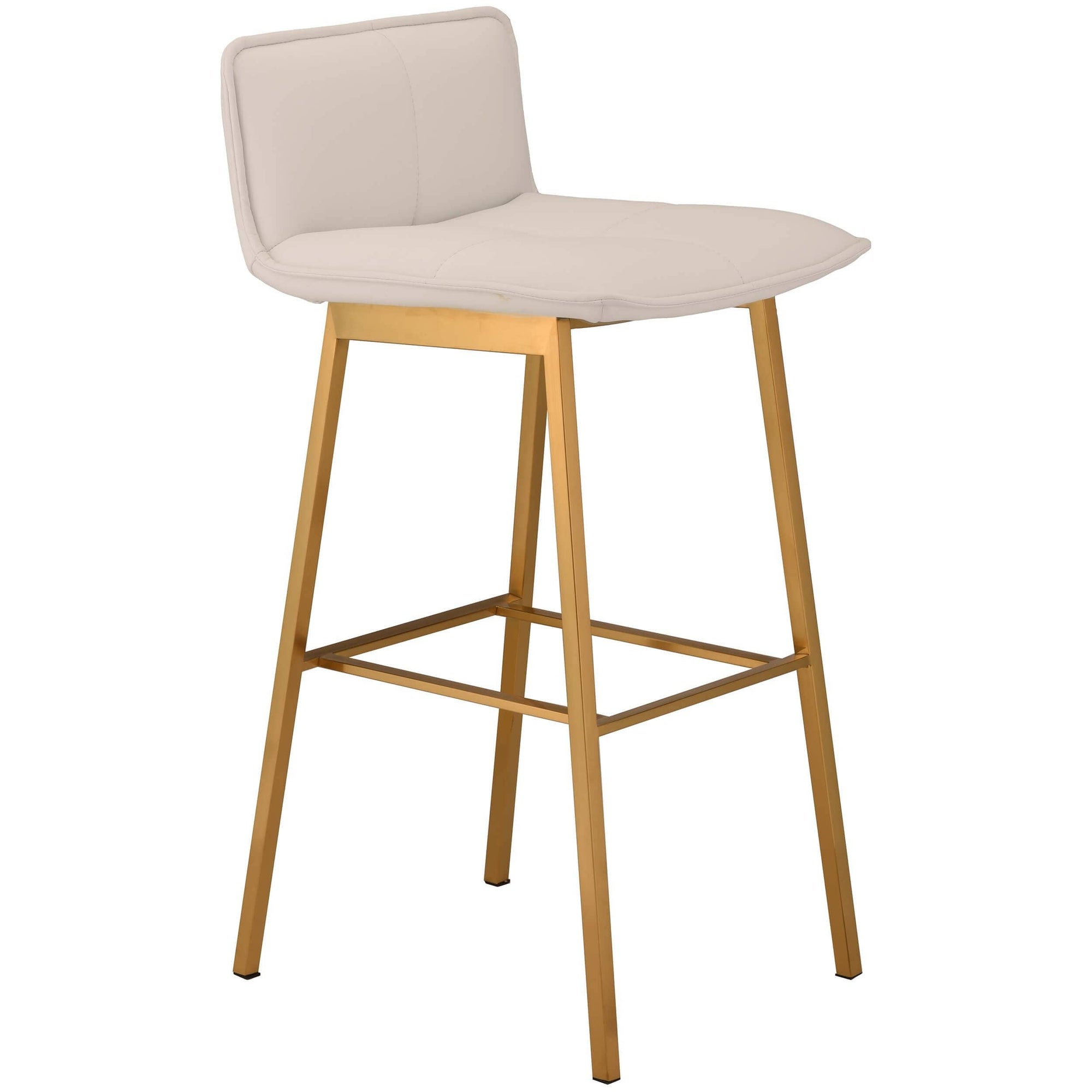 Wood Stool White Legs  . Pine, Bleached Finish, Matte Nitrocellulose Varnish Upholstery: