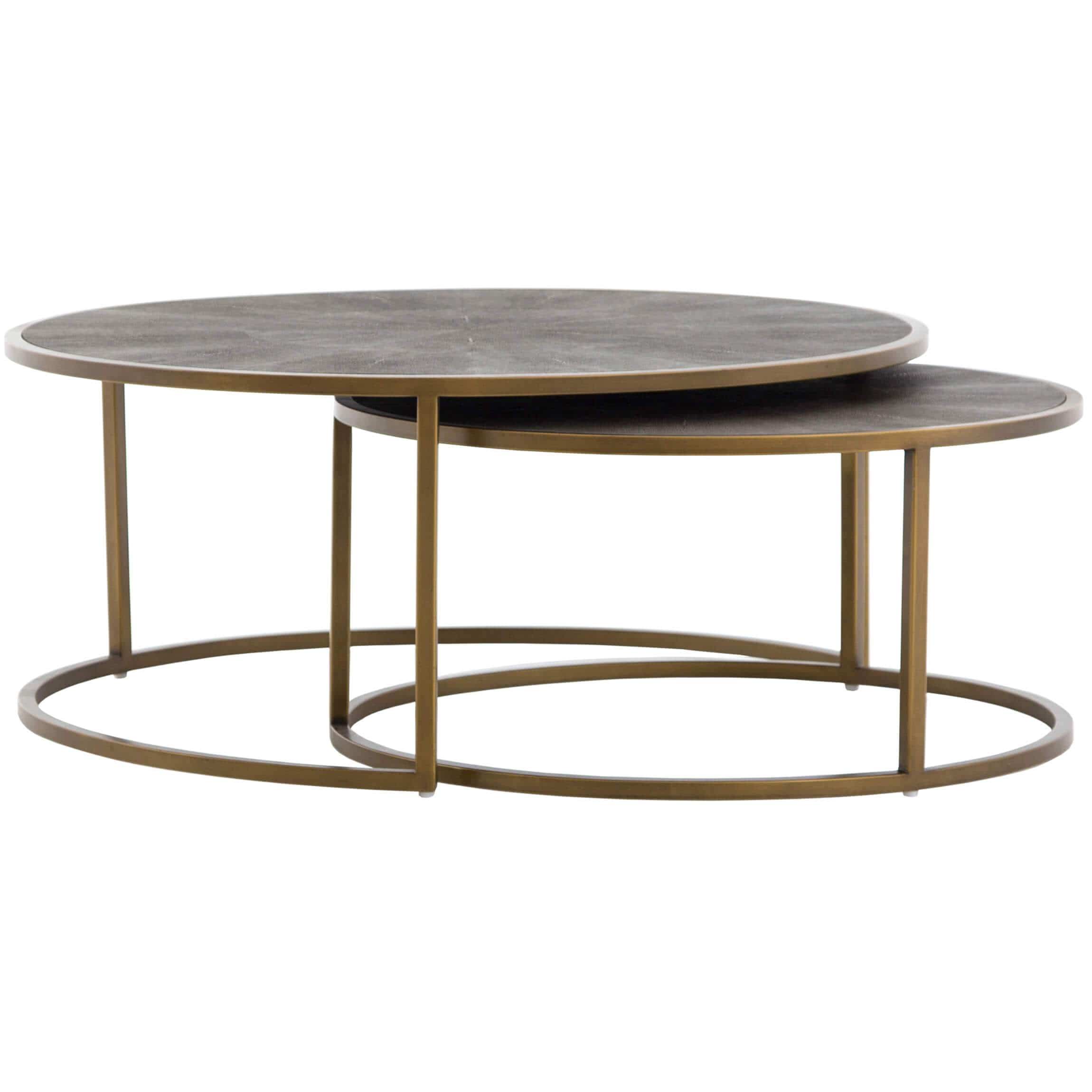 Image of Shagreen Nesting Coffee Table, Brass