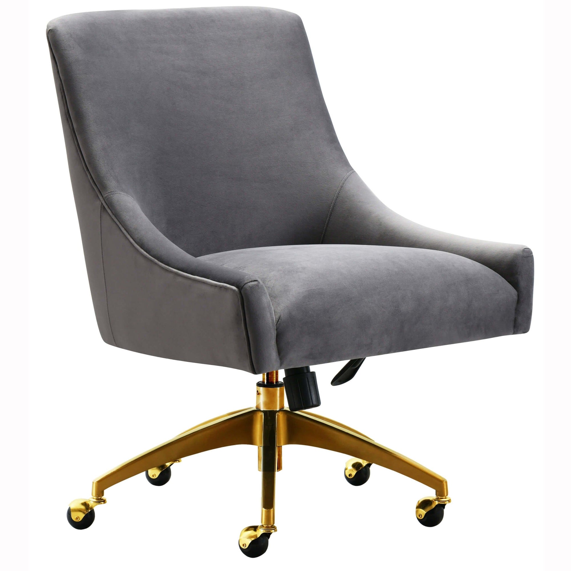 grey velvet swivel office chair