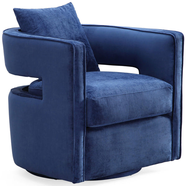 navy blue swivel glider