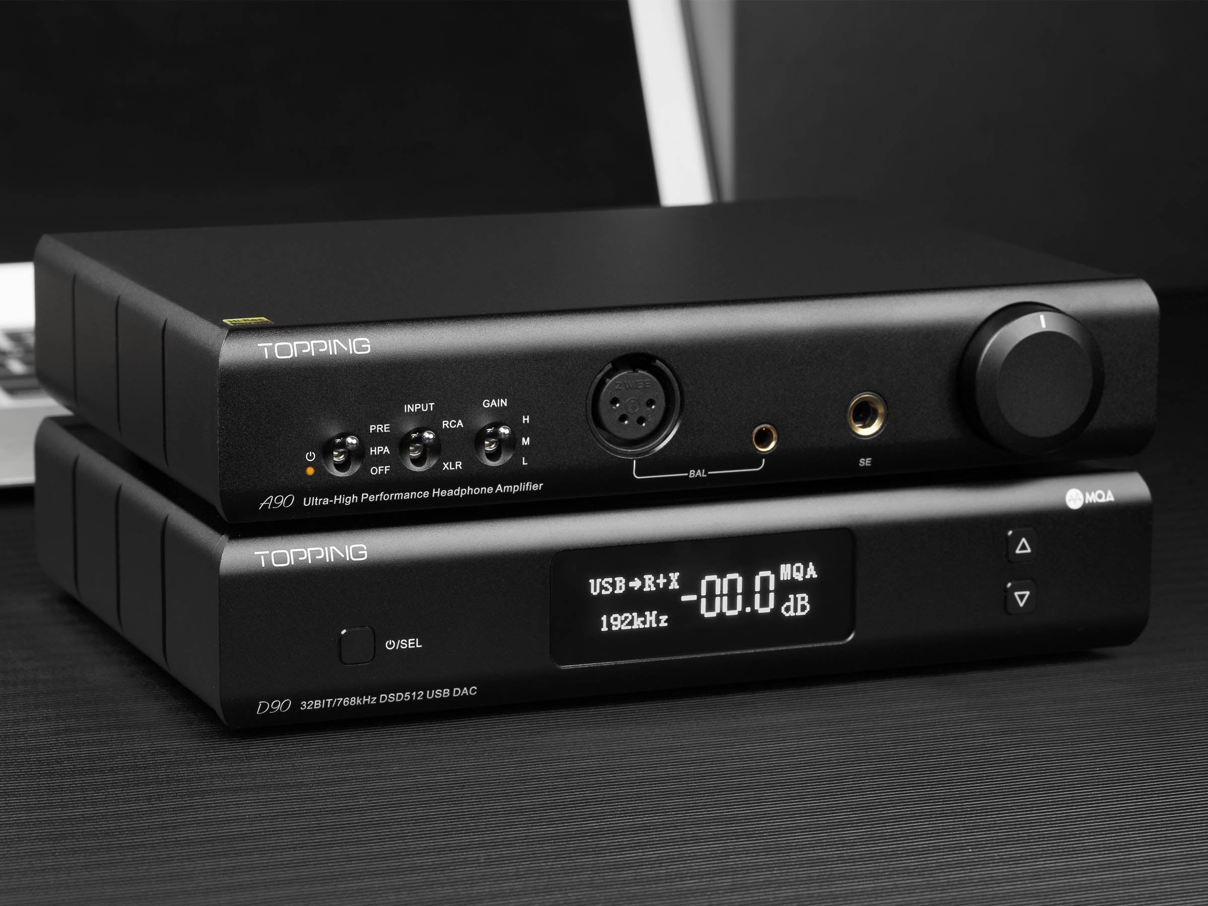 TOPPING A90 Headphone Amp and TOPPING D90 MQA DAC
