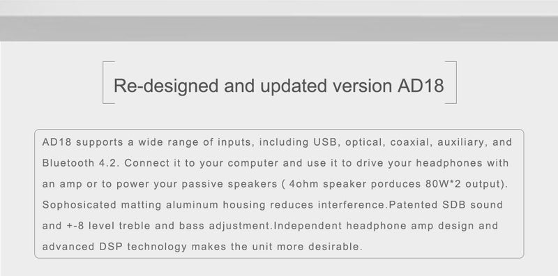 smsl ad18 bluetooth & usb power amplifier