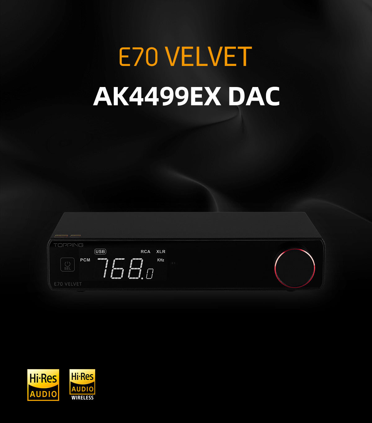 TOPPING E70 VELVET AK4499EX Desktop DAC (Digital-to-Analog