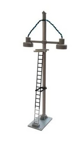 ECKON double bowl head short yard lamp (Black Ladder with White base)