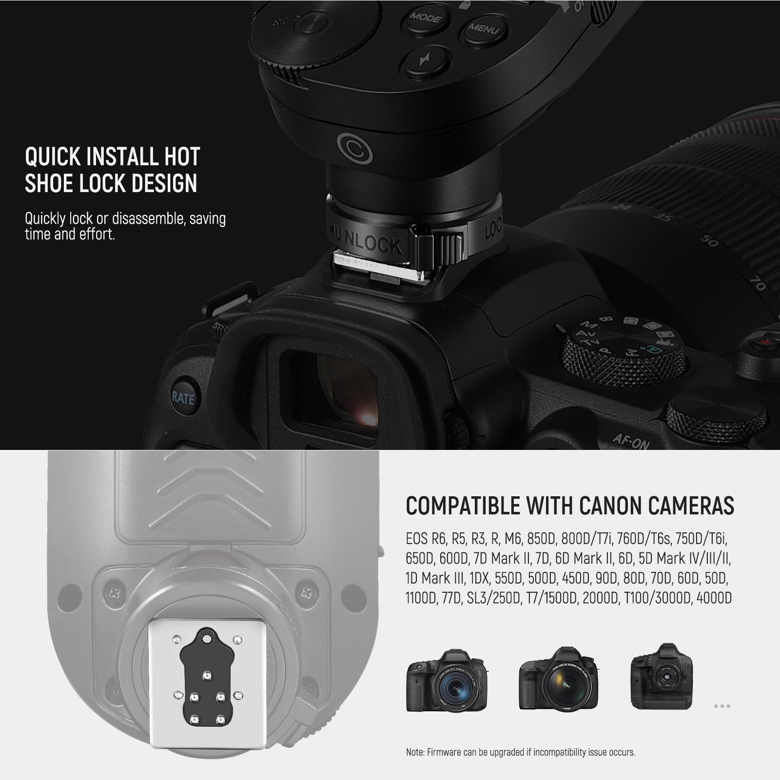  Godox V1C Camera Flash Speedlight Round Head Wireless 2.4G  Compatible with Canon EOS Series 1500D 3000D 5D Mark ll/LLL/IV 6D Mark II  7D Mark II 70D 77D 80D for Wedding