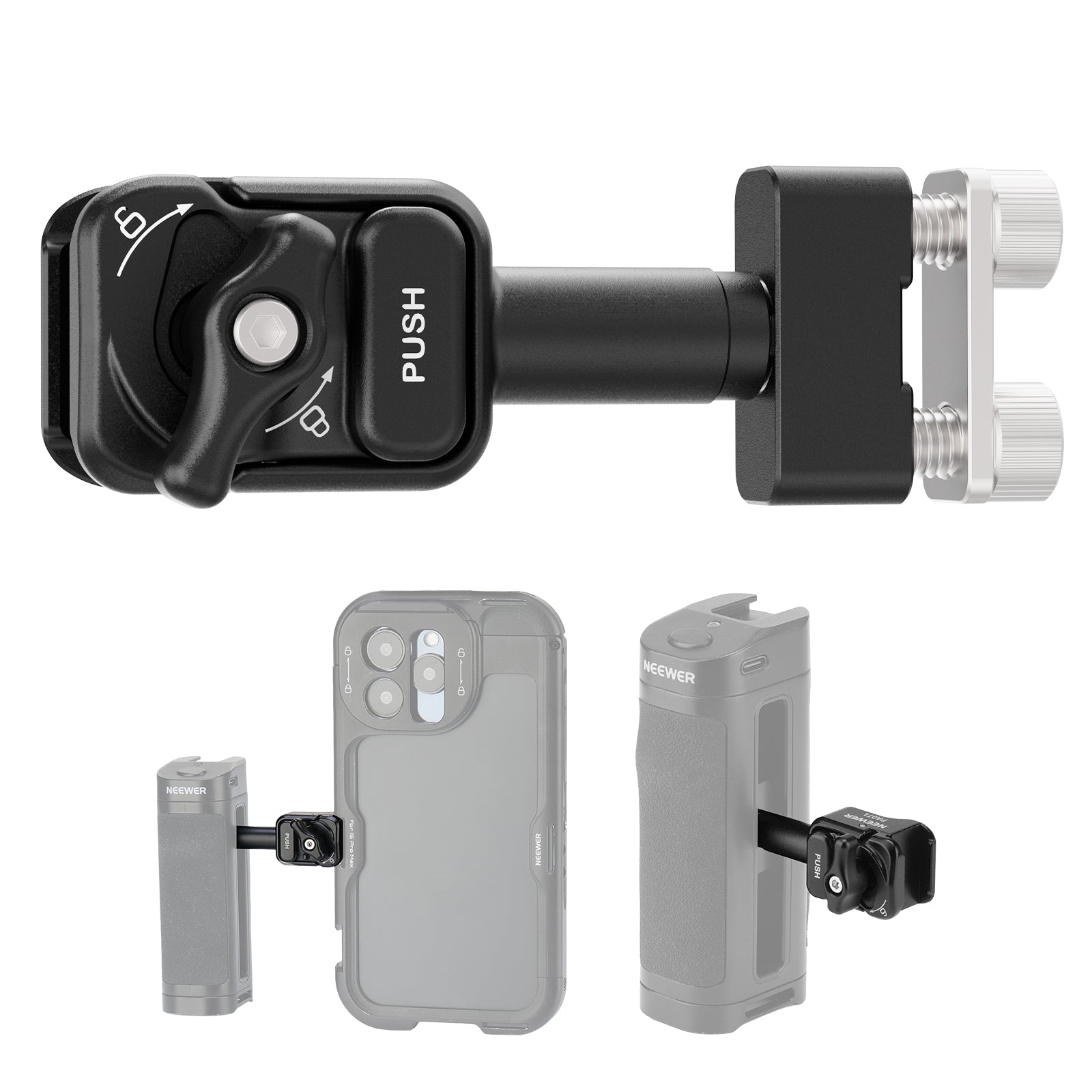 NEEWER PA071 Quick Release Side Handle Mounting Adapter for Phone Cage