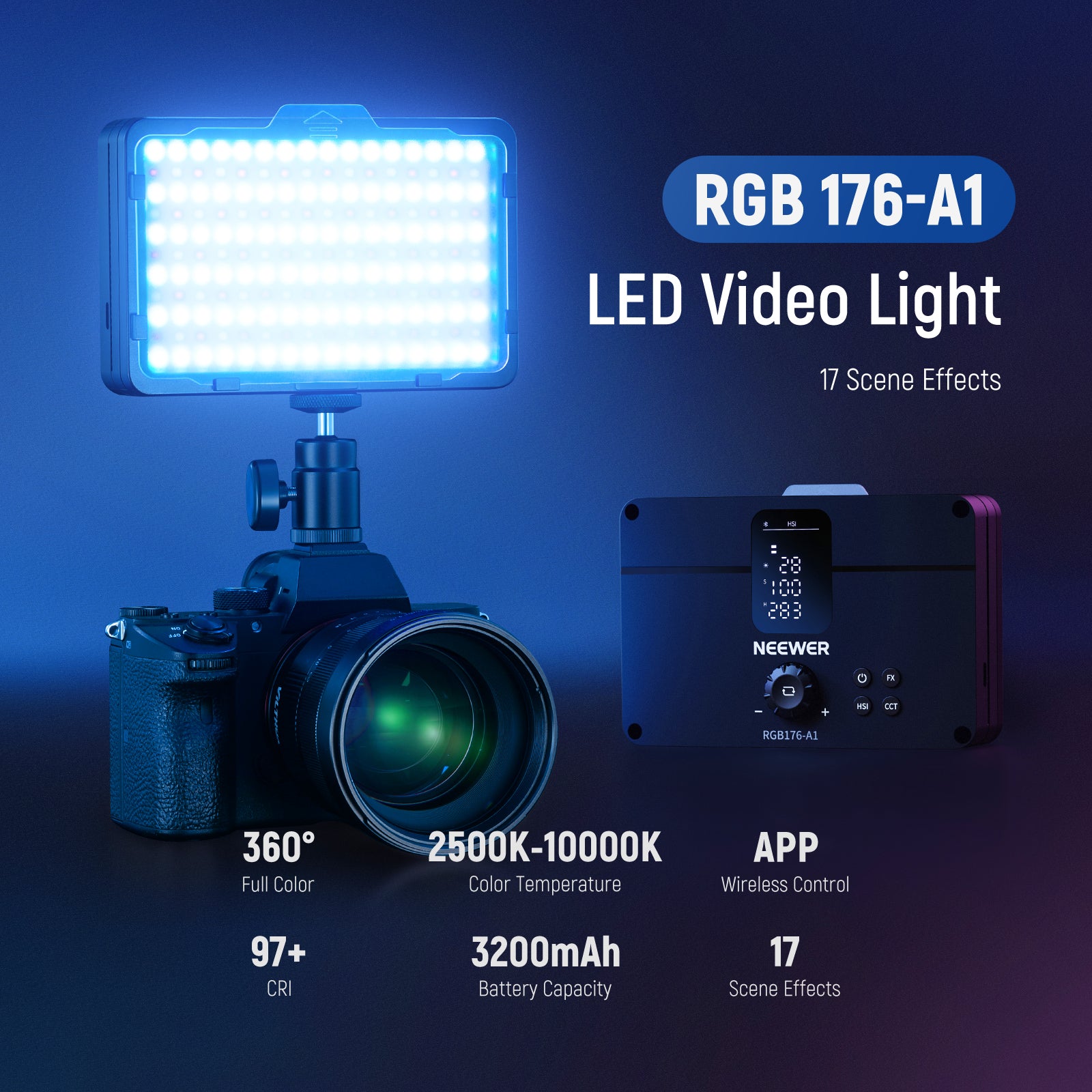 NEEWER RGB61 360° Full Color RGB Led Video Light - NEEWER