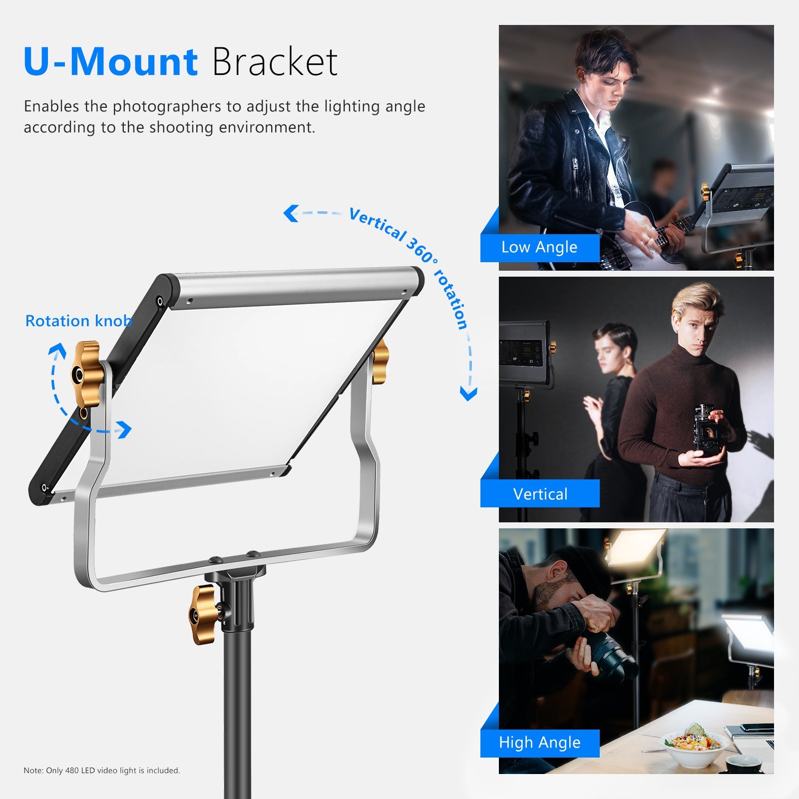 NEEWER 2 Pack NL-288ARC Bi-Color LED Panel Light Stand Kit