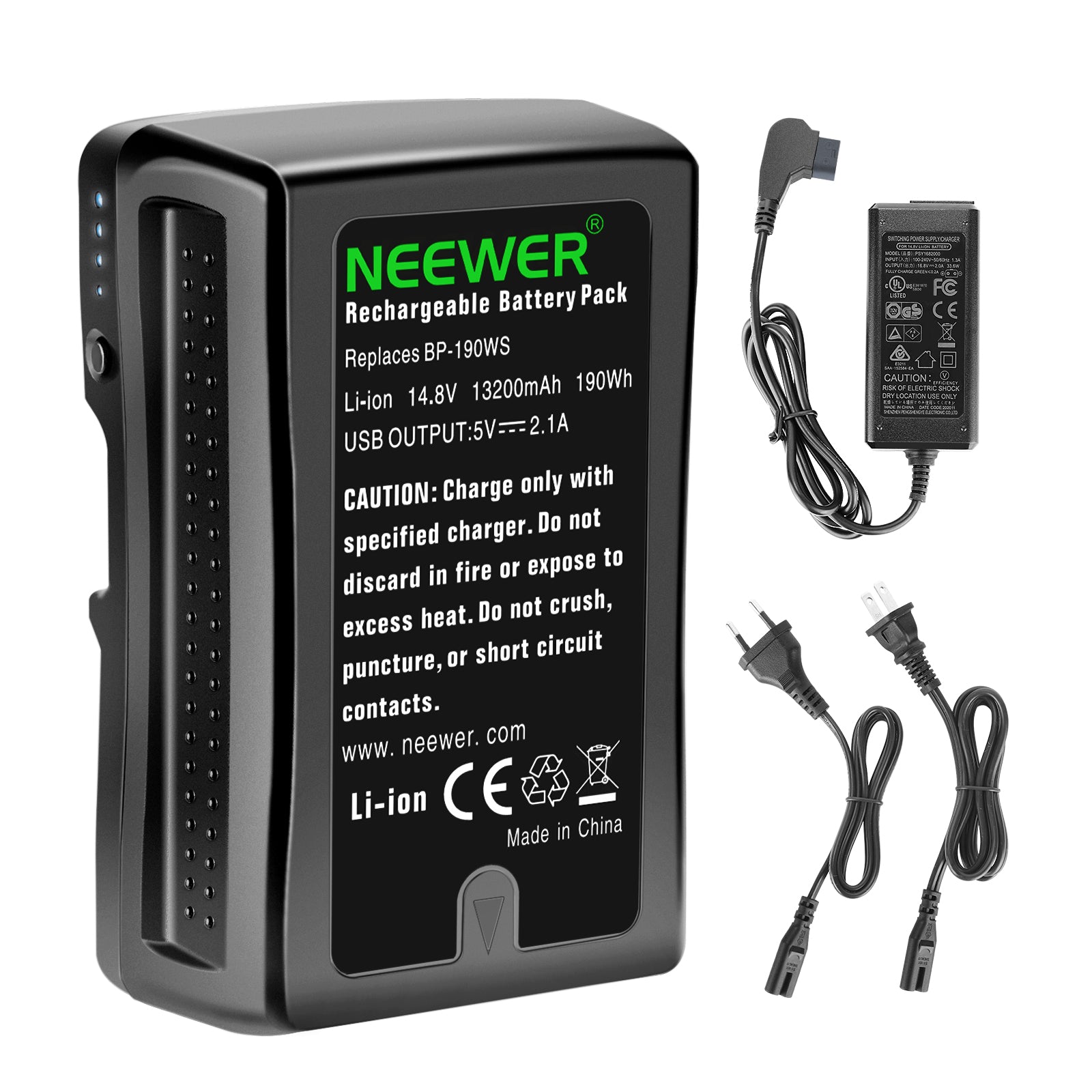 NEEWER BP-95W 6600mAh V-Mount Rechargeable Li-ion Battery - NEEWER