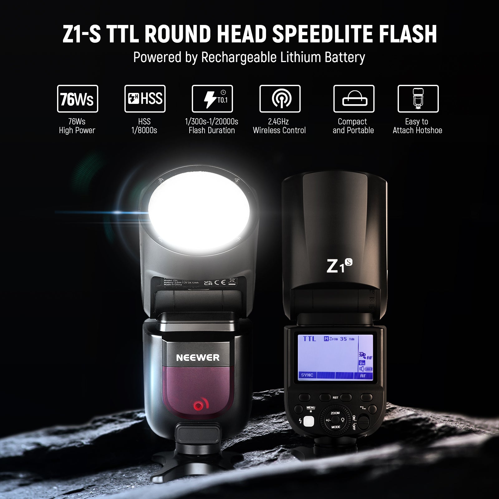 NEEWER Z1-C TTL Speedlite Flash For Canon Cameras - NEEWER