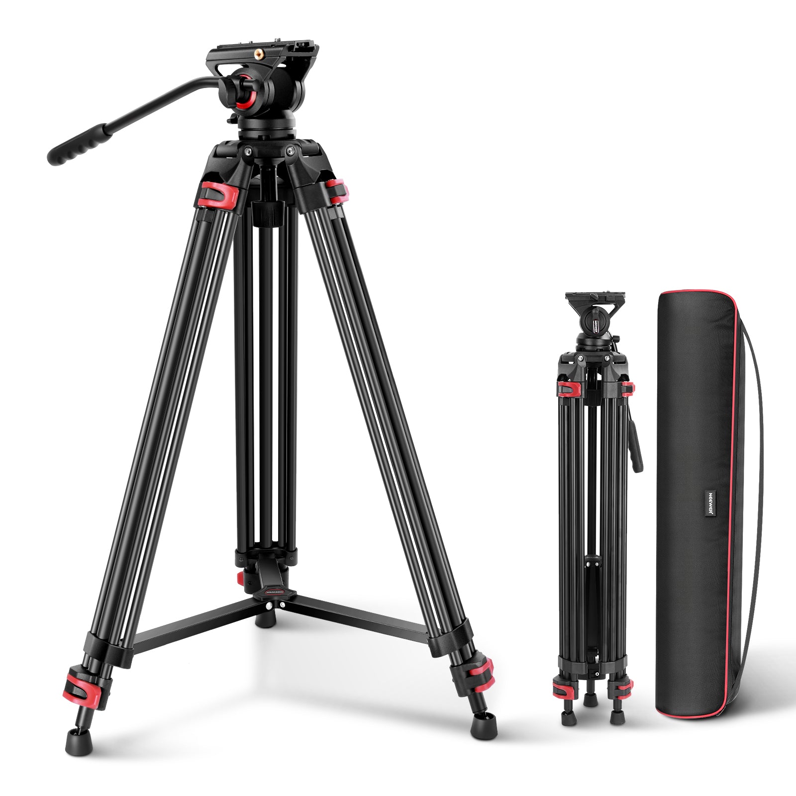 Neewer 79”/200cm Video Tripod Heavy Duty Aluminum Alloy Camera Tripod Stand