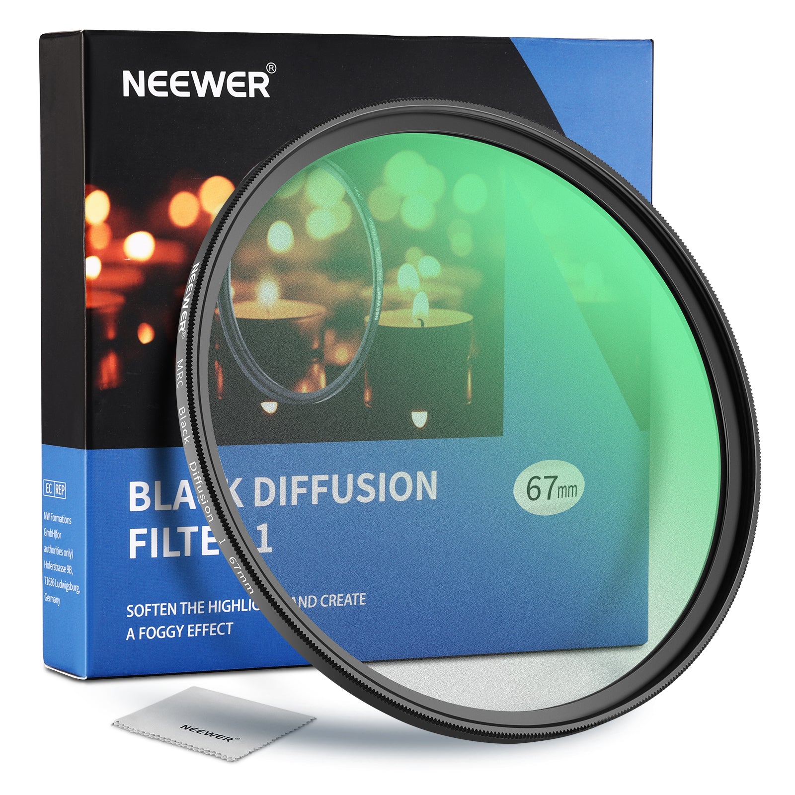 NEEWER Black Diffusion 1/2 Cinematic Effect Filter - NEEWER