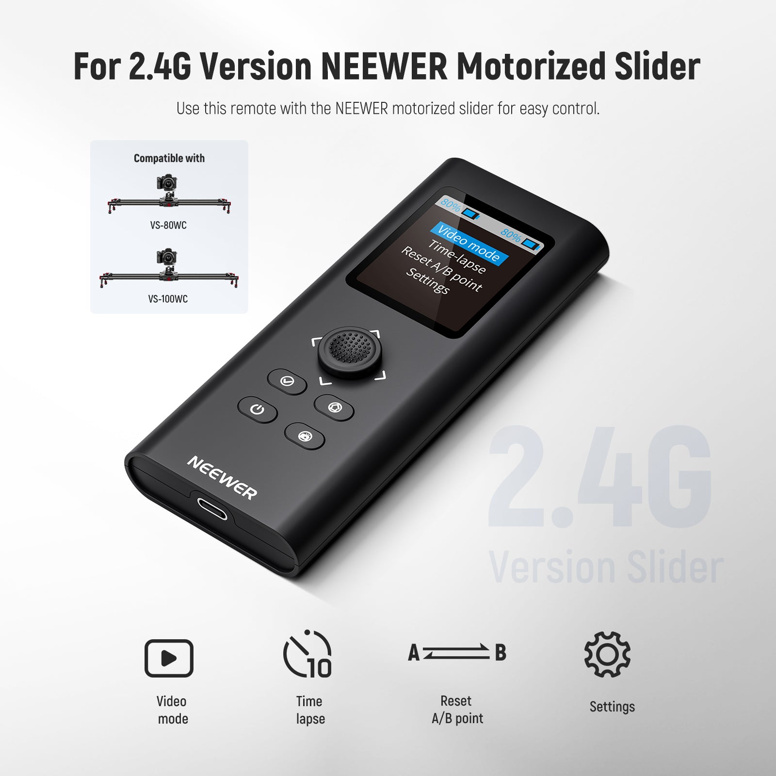  NEEWER Motorized Camera Slider, 39.4/100cm Carbon