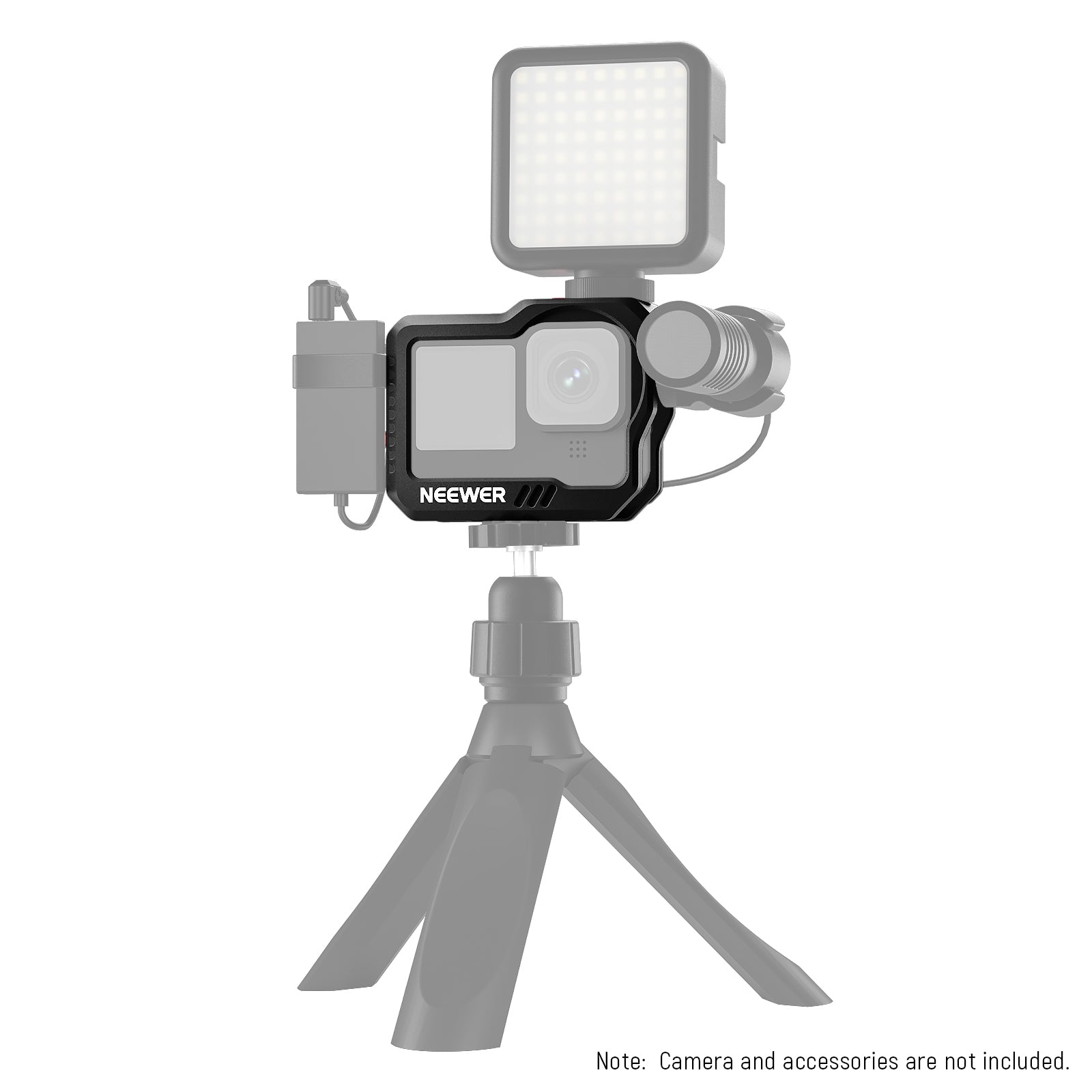 NEEWER Mini trípode para cámara y teléfono con mango/soporte para  teléfono/adaptador de cámara de acción/giro e inclinación de 360°, Vlog  Selfie Stick