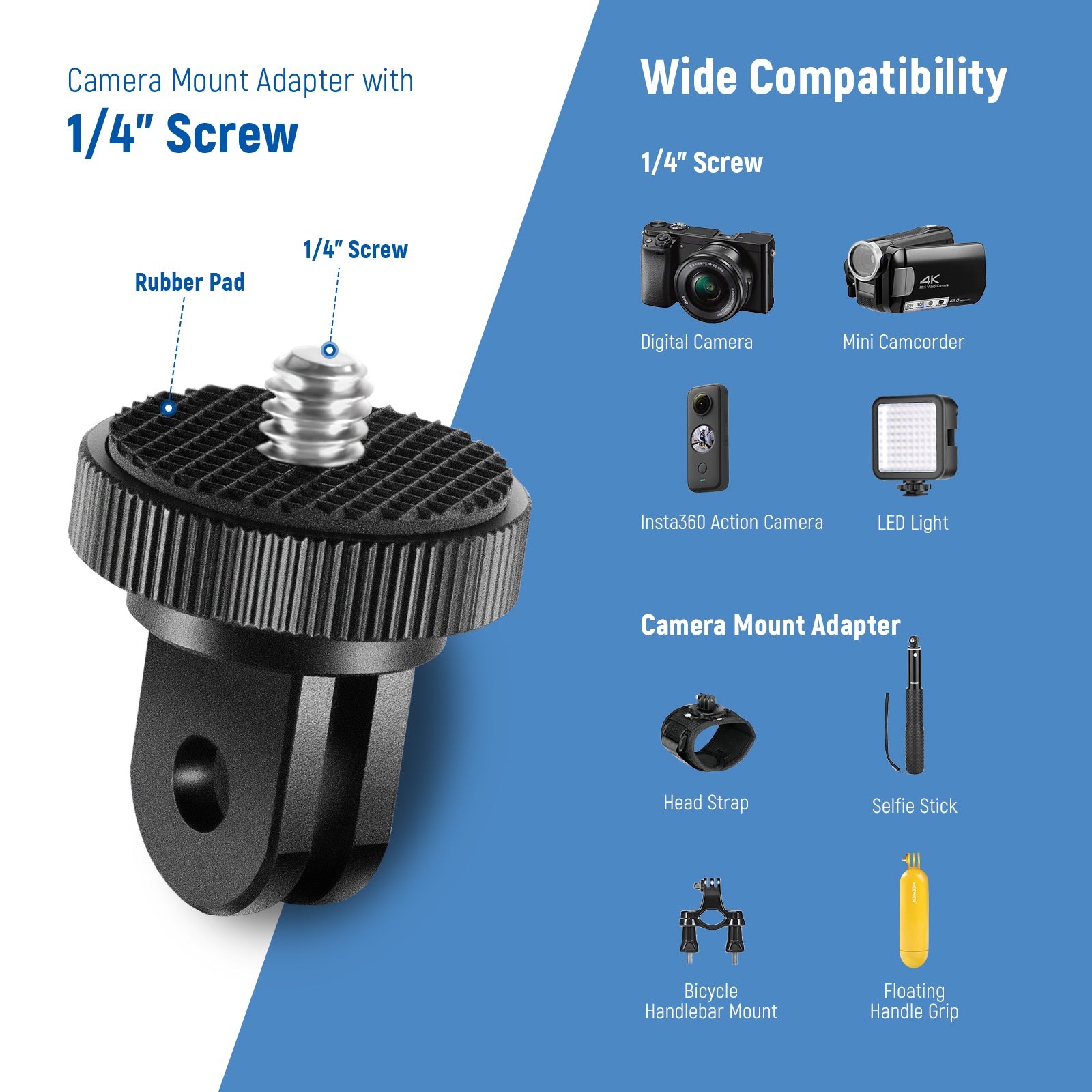 Neewer Kit d'accessoires pour caméra d'action 50 en 1 compatible